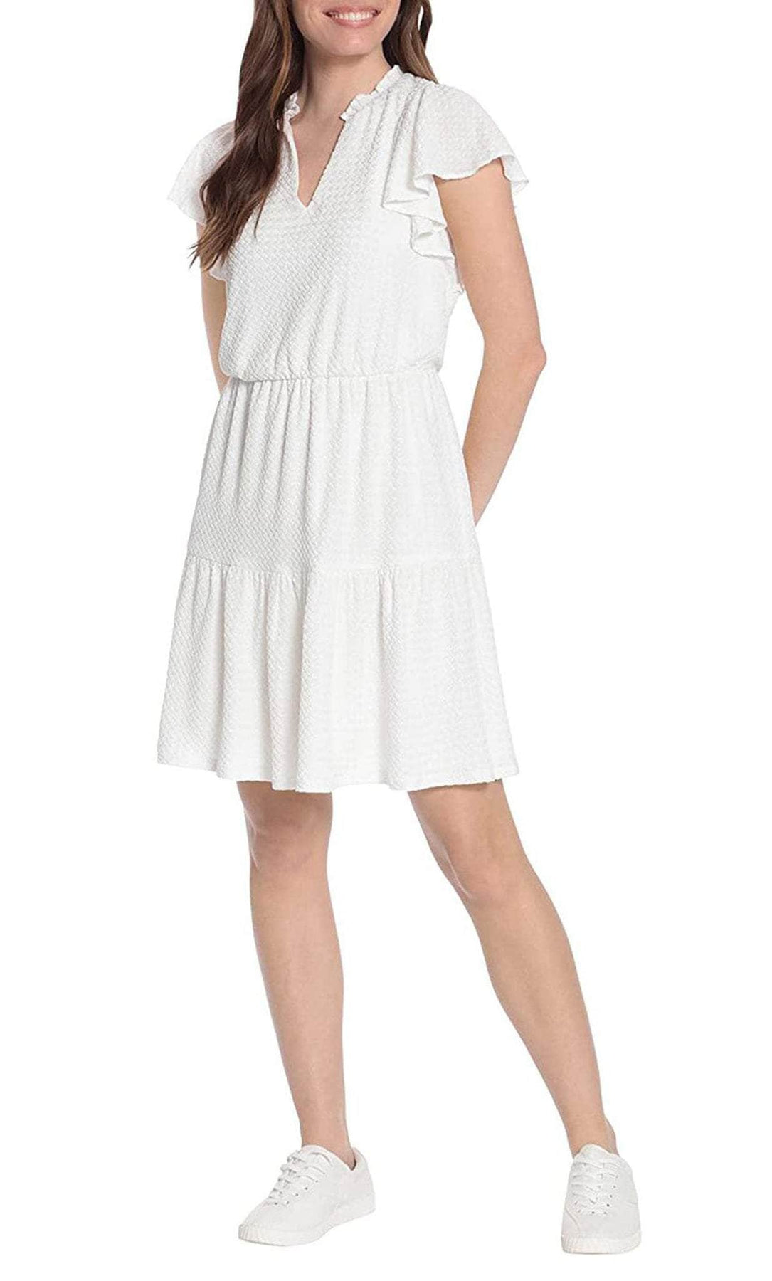 London Times T6243M - Short Sleeve A-Line Cocktail Dress Semi Formal