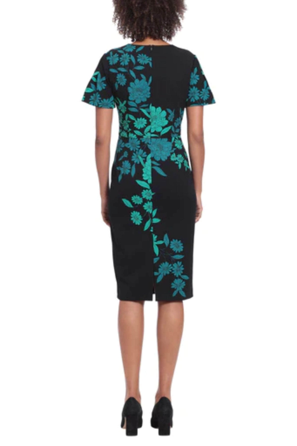 London Times T6384M - Jewel Neck Short Sleeve Formal Dress Special Occasion Dresses
