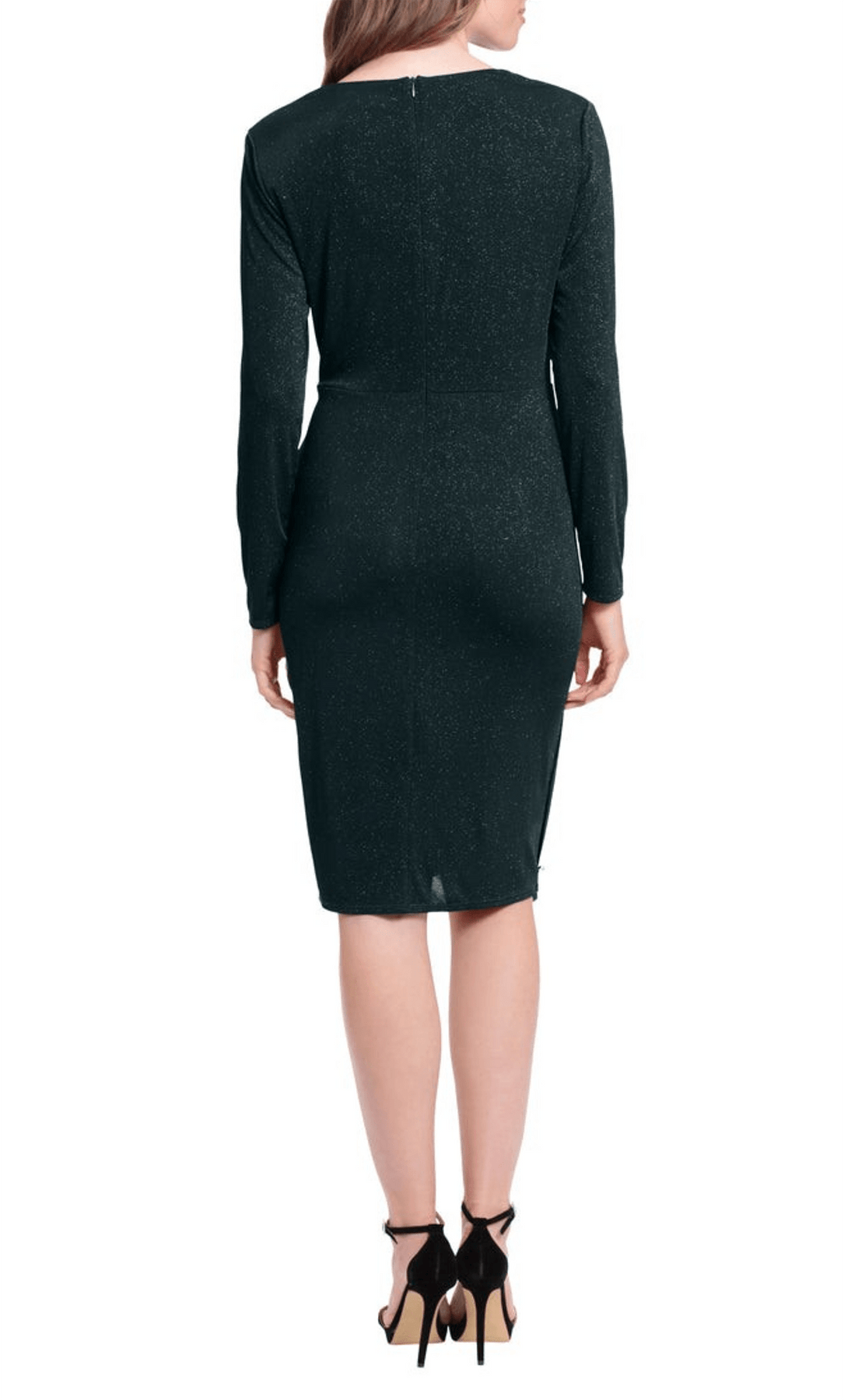 London Times T6498M - Faux Wrap Party Ruched Dress Special Occasion Dress