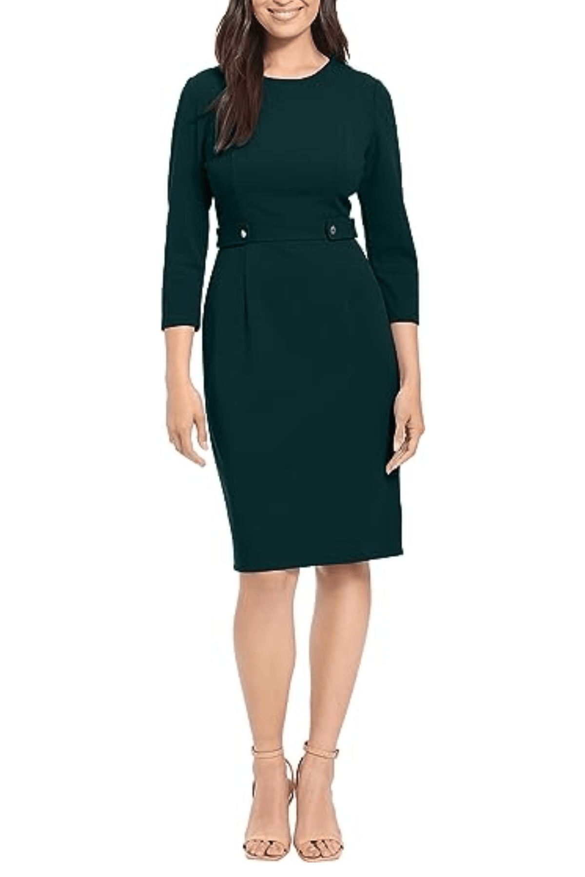 London Times T6566M - Quarter Sleeve Sheath Dress Special Occasion Dresses