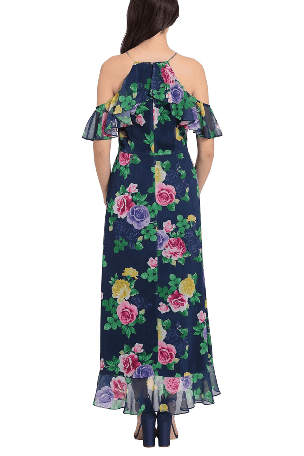 London Times T6691M - Halter Tea-Length Casual Dress Special Occasion Dresses