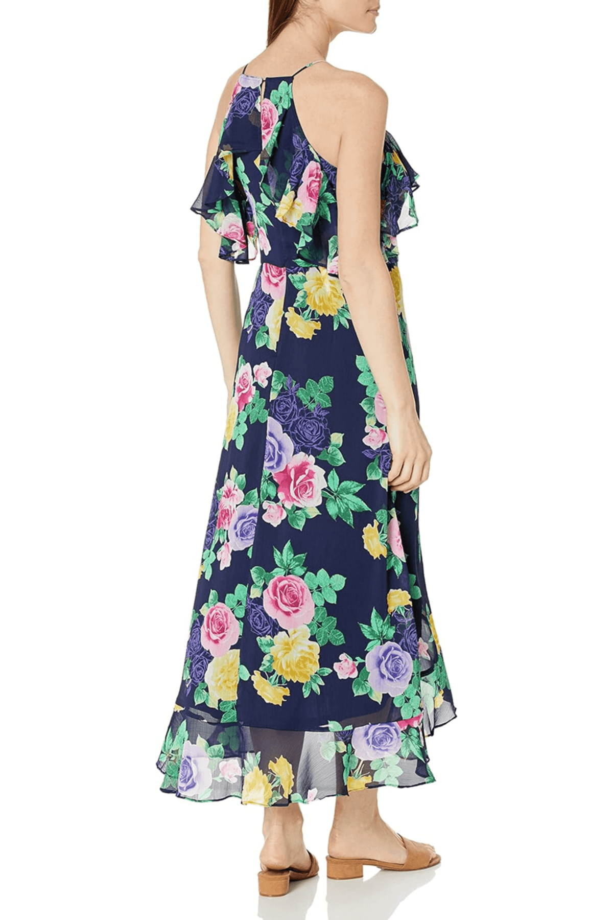 London Times T6691M - Halter Tea-Length Casual Dress Special Occasion Dresses