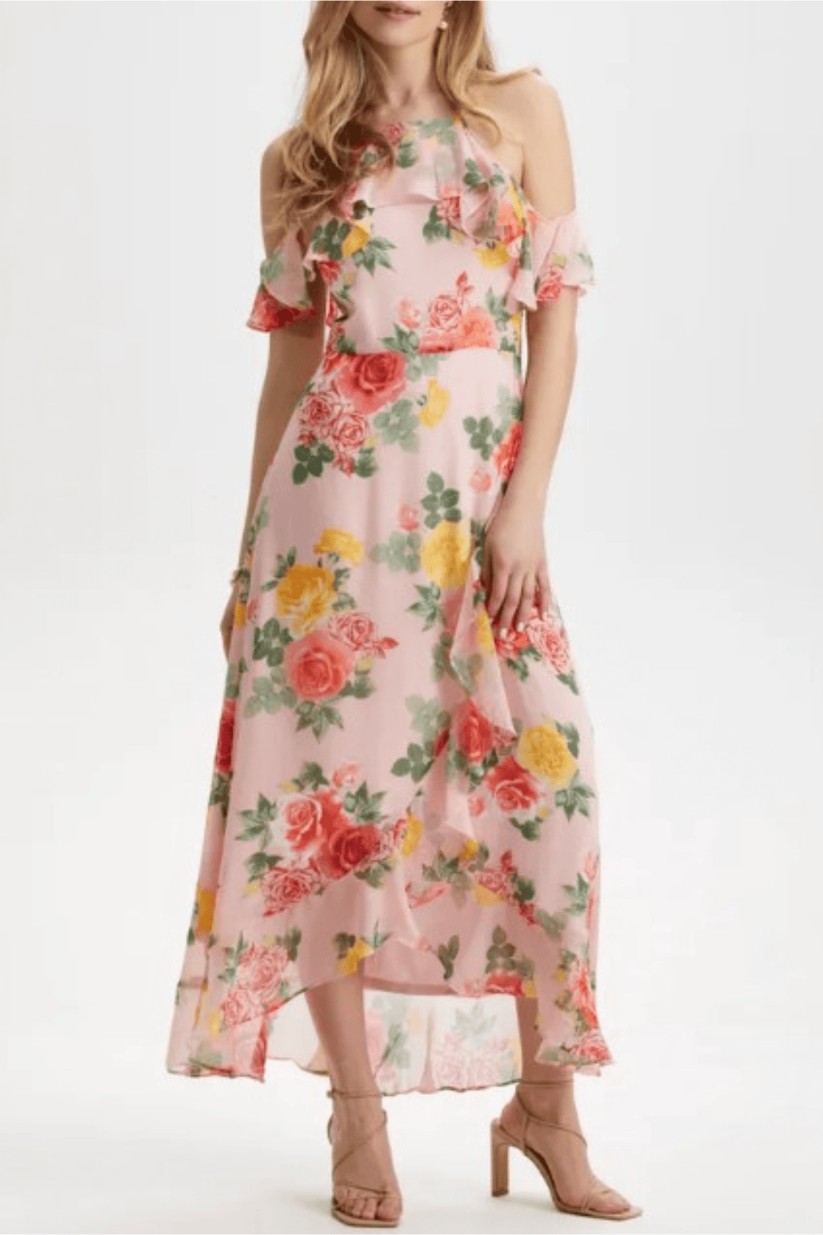 London Times T6691M - Halter Tea-Length Casual Dress Special Occasion Dresses