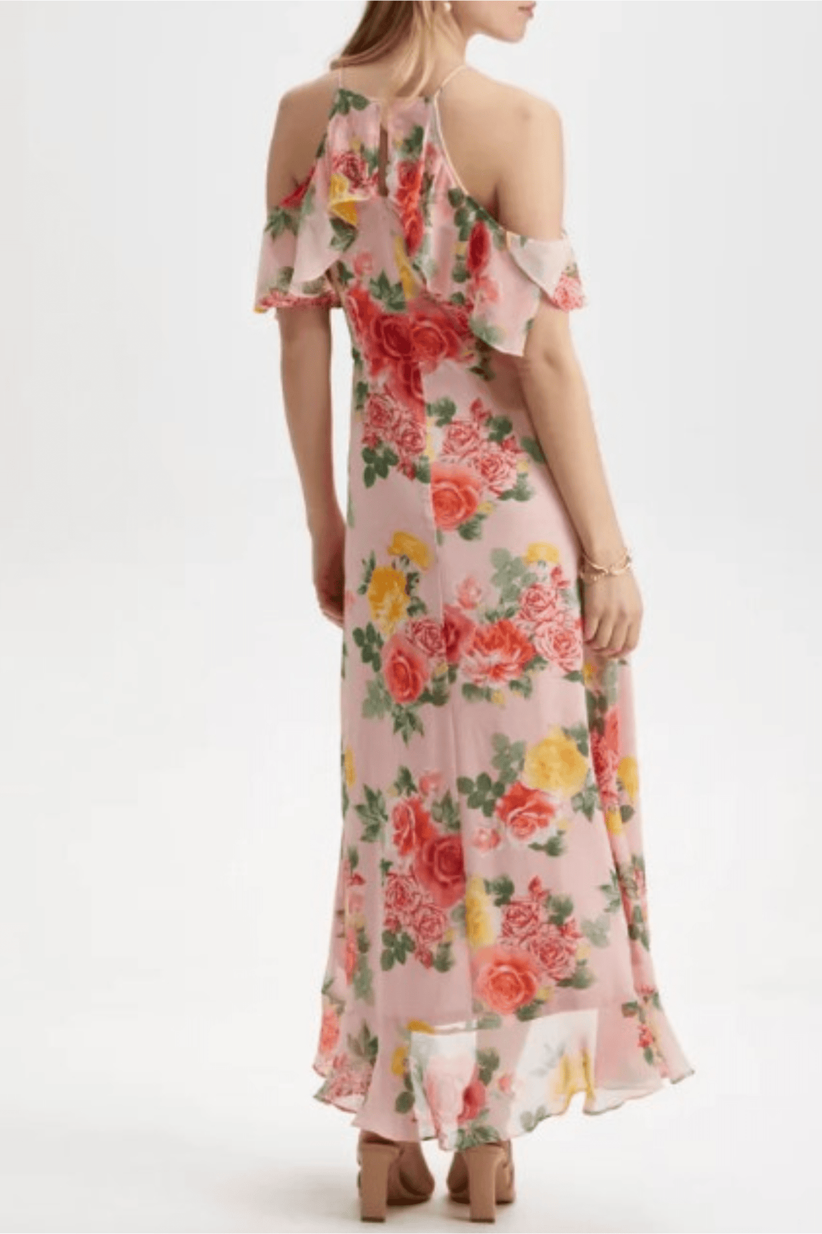 London Times T6691M - Halter Tea-Length Casual Dress Special Occasion Dresses