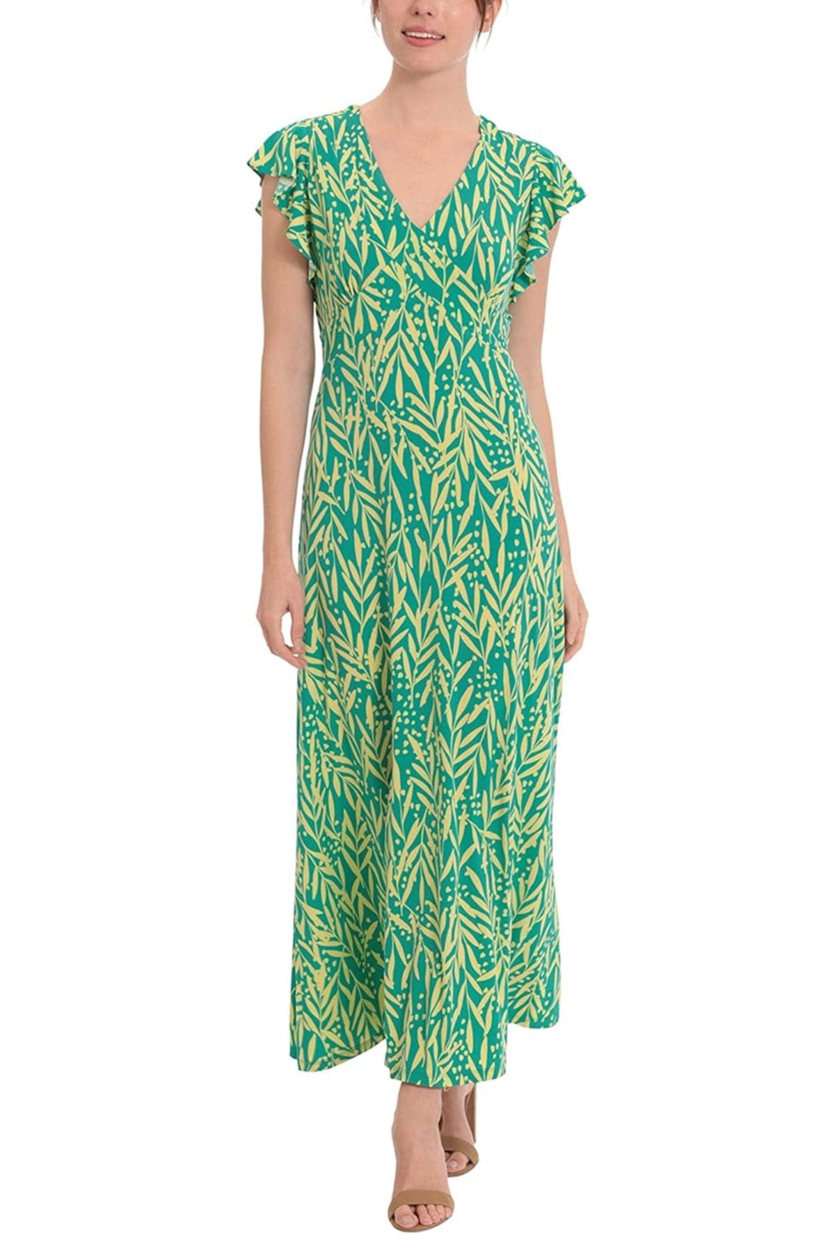 London Times T6813M - Flutter Sleeve Floral Dress Special Occasion Dresses