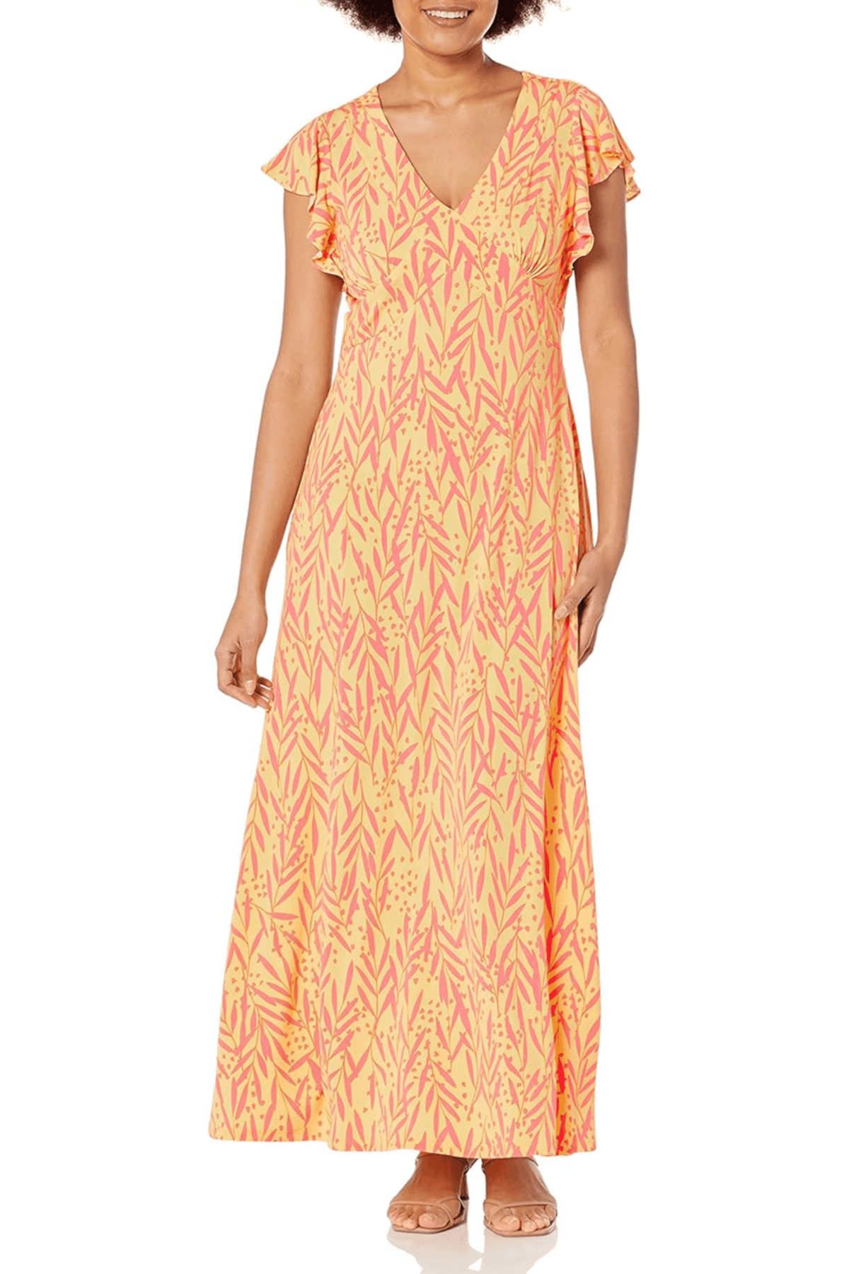 London Times T6813M - Flutter Sleeve Floral Dress Special Occasion Dresses