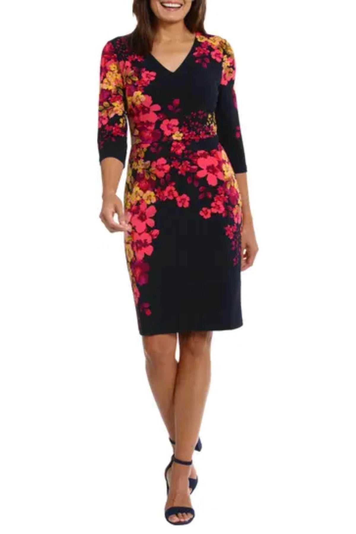 London Times T7062M - Floral Print Sheath Dress Special Occasion Dresses