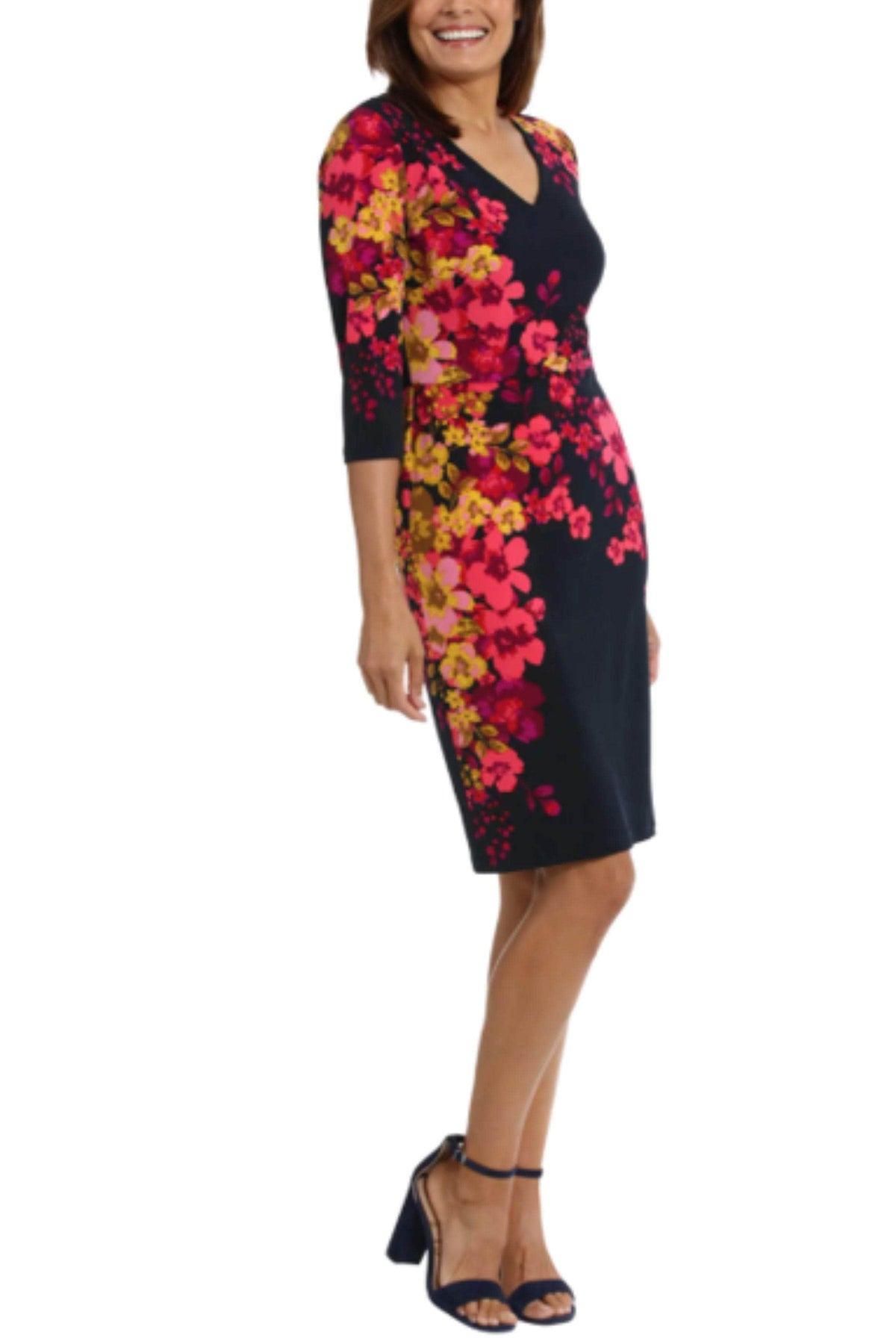 London Times T7062M - Floral Print Sheath Dress Special Occasion Dresses