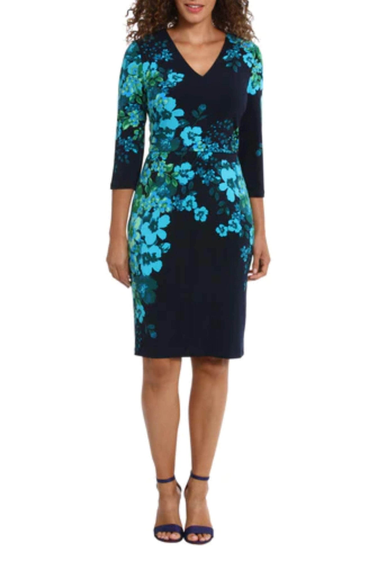 London Times T7062M - Floral Print Sheath Dress Special Occasion Dresses