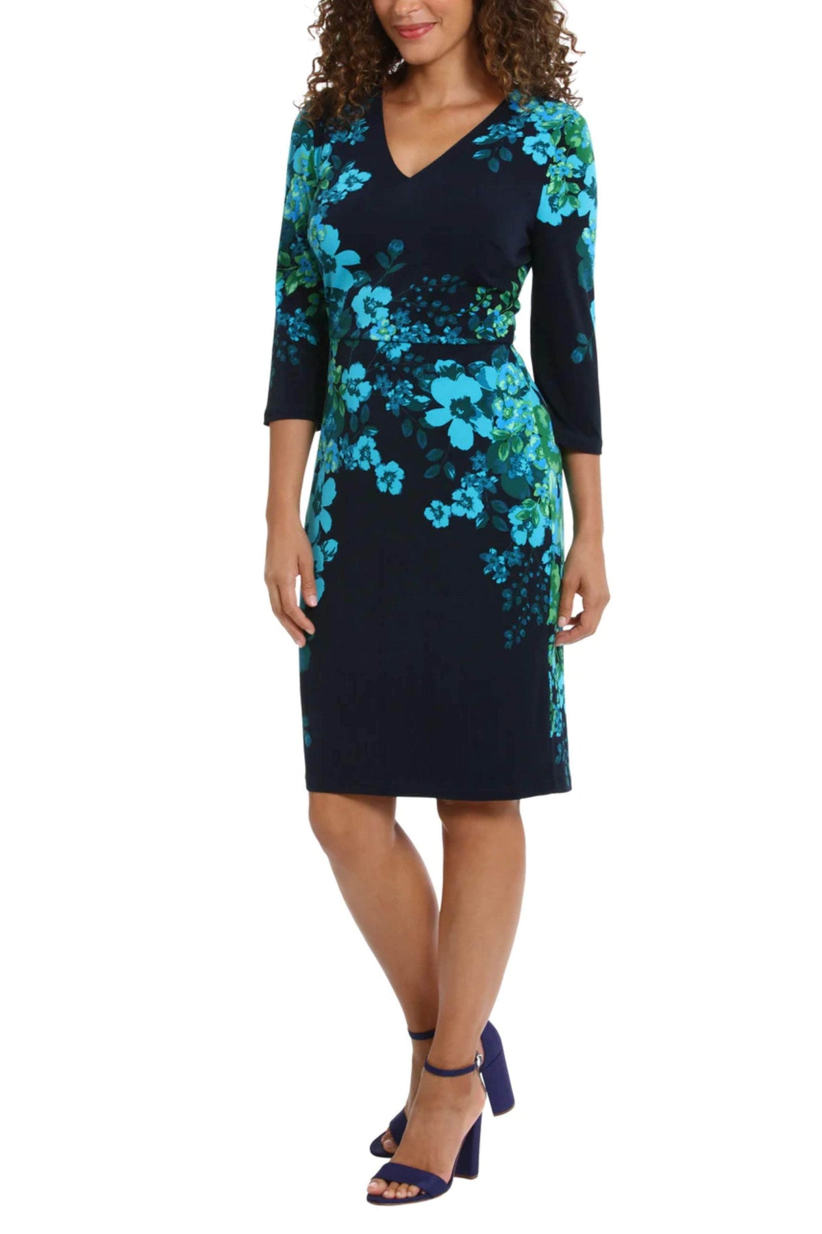 London Times T7062M - Floral Print Sheath Dress Special Occasion Dresses