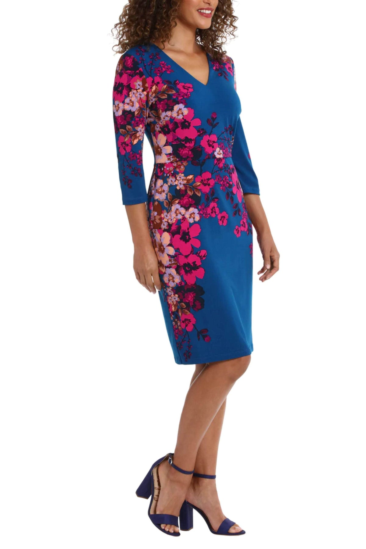 London Times T7062M - Floral Print Sheath Dress Special Occasion Dresses