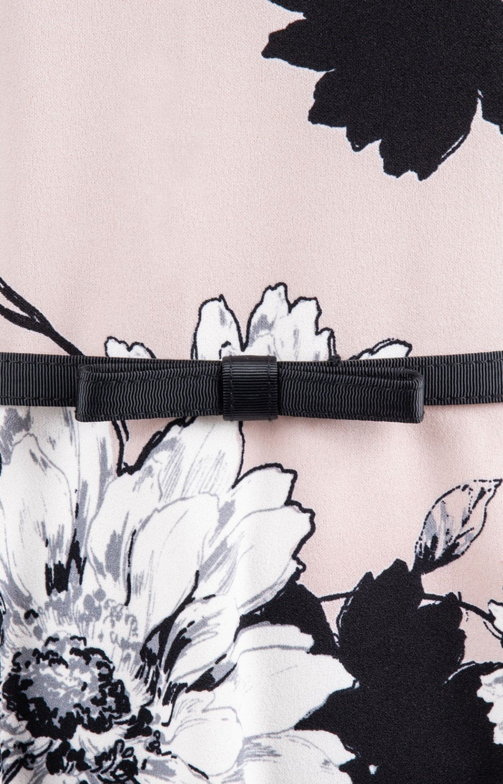London Times - T3993M Sleeveless Floral Print Crepe A-Line Dress In Pink and White