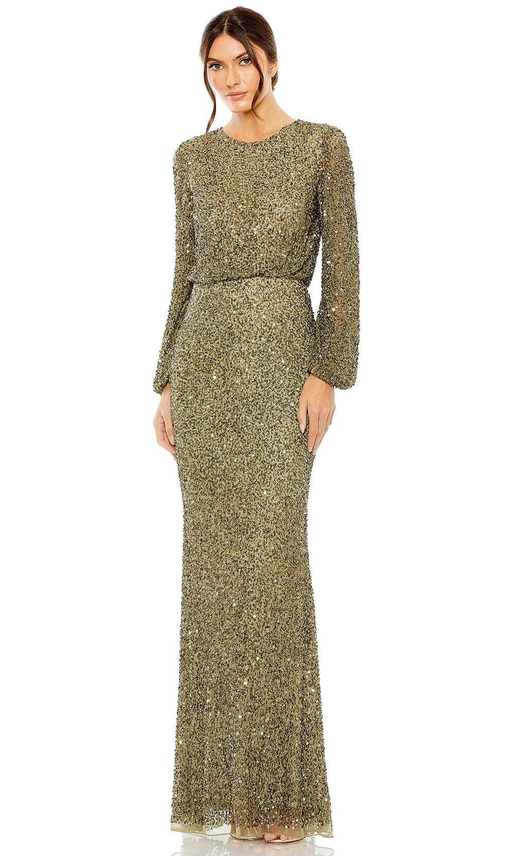 mac duggal sequin dress long sleeve Women's MAC Duggal Long Sleeve Sequin & Bead Stripe Gown, Size 6