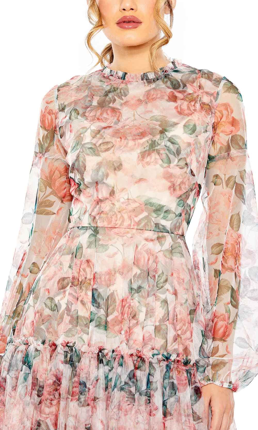 Mac Duggal 11405 - Floral High Neck Cocktail Dress Special Occasion Dress