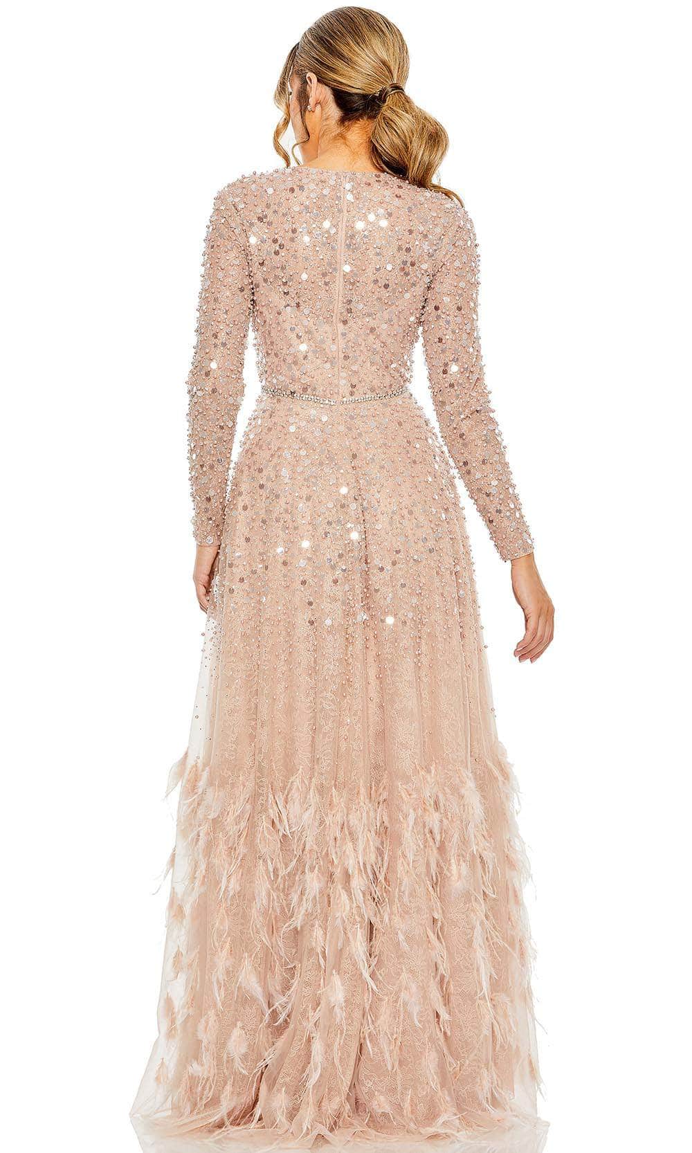 Mac Duggal 11782 - Beaded Feather Fringed A-line Dress Mother of the Bride Dresses