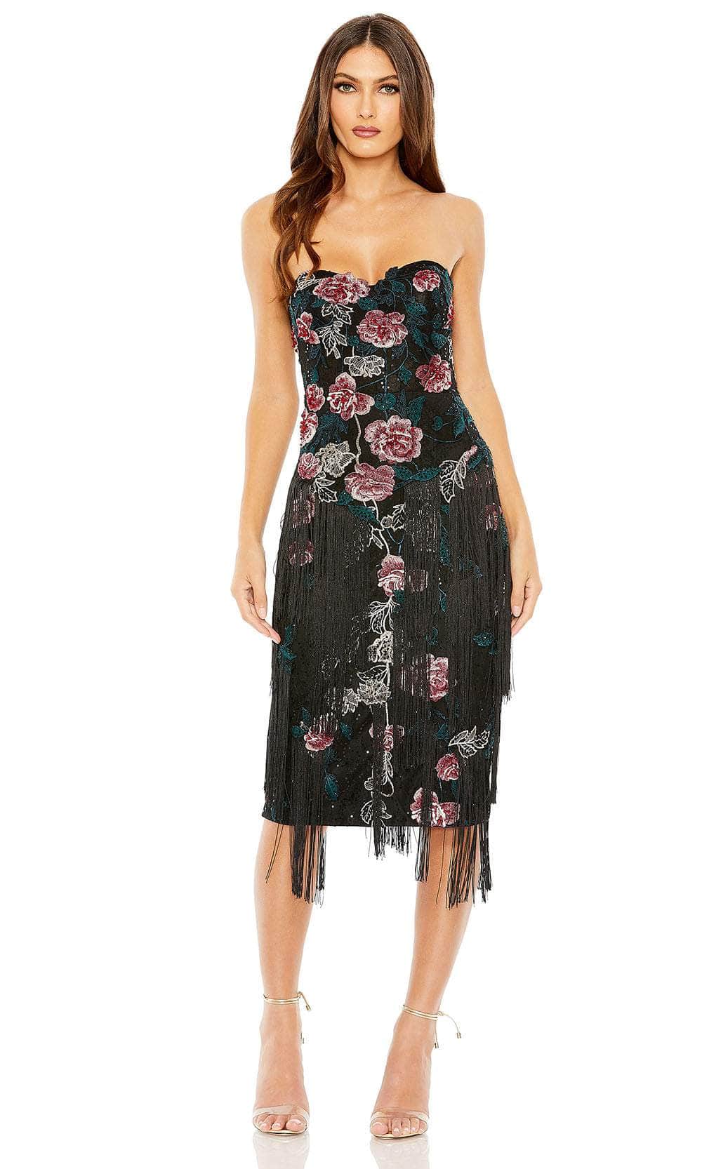 Mac Duggal 20577 - Knee Length Floral Embroidered Sheath Dress