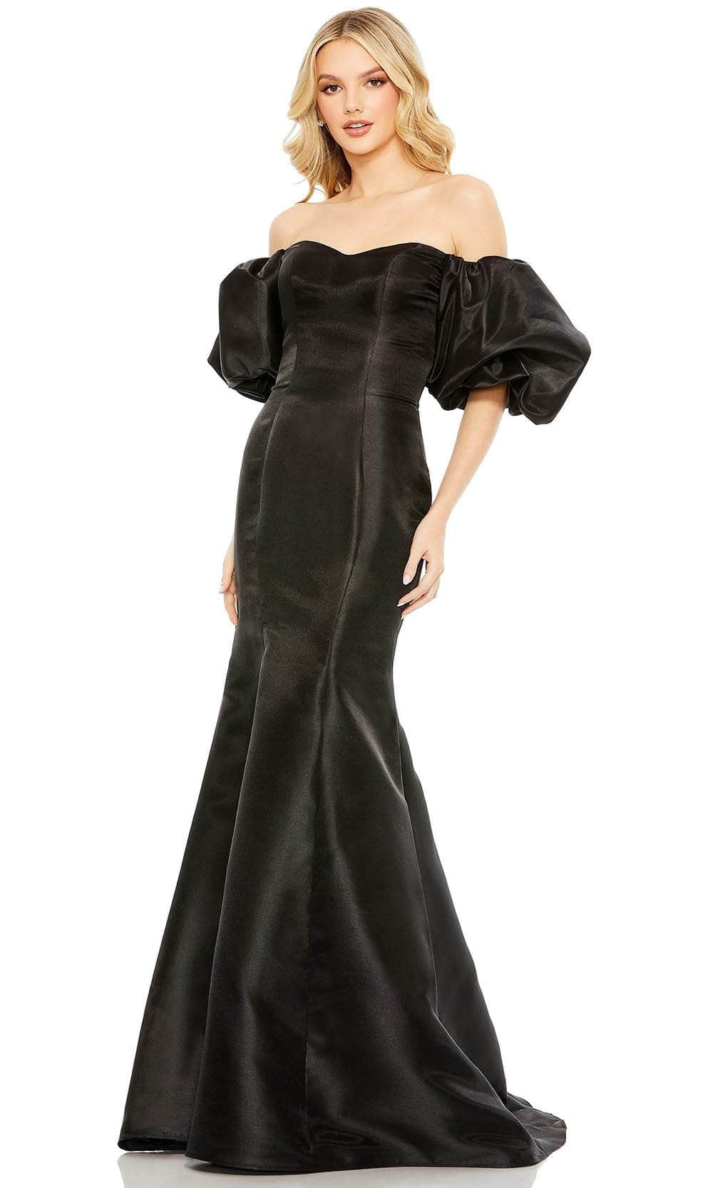 Mac Duggal 50677 - Puff Satin Prom Gown Special Occasion Dress 2 / Black