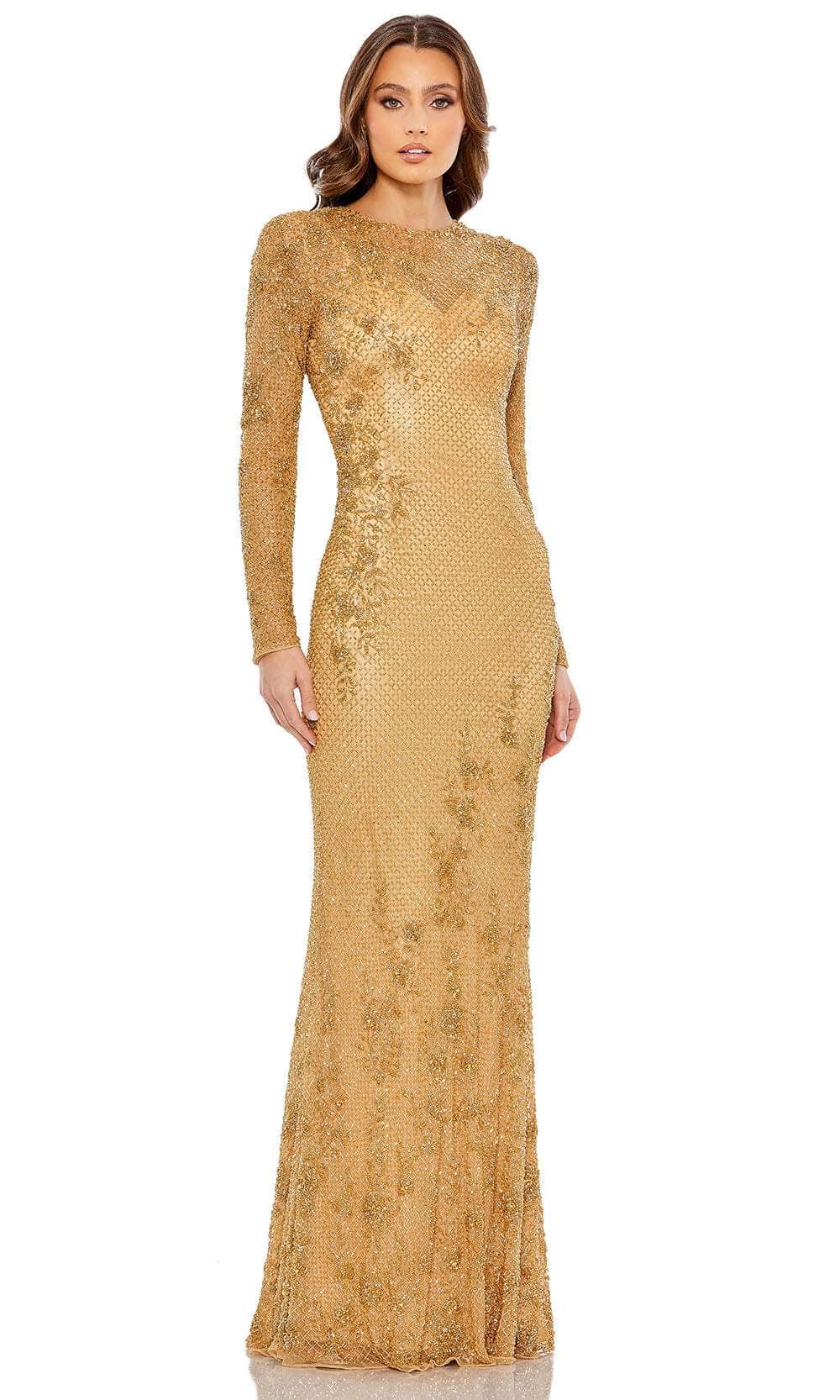 Mac Duggal 5504 - Illusion Jewel Evening Gown Evening Dresses 4 / Gold