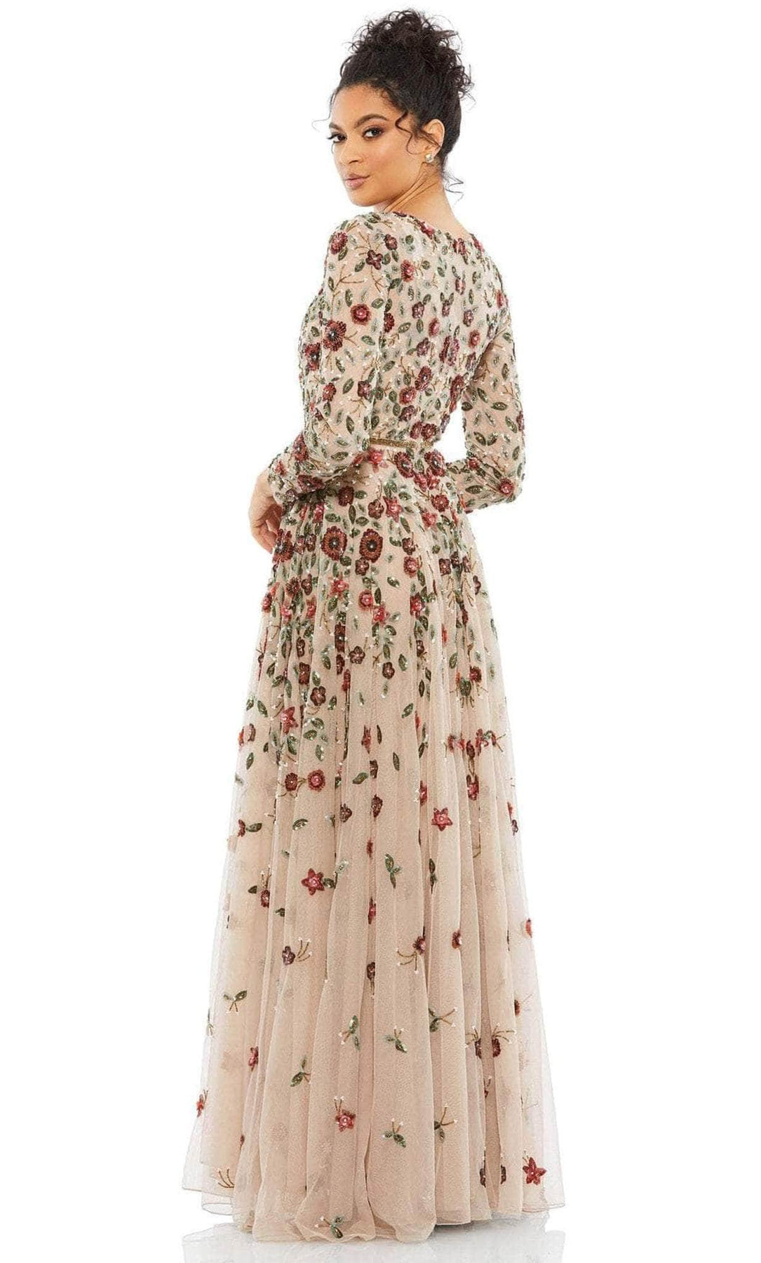 Mac Duggal 5533 - Floral Sequin A-Line Evening Dress Winter Formals and Balls