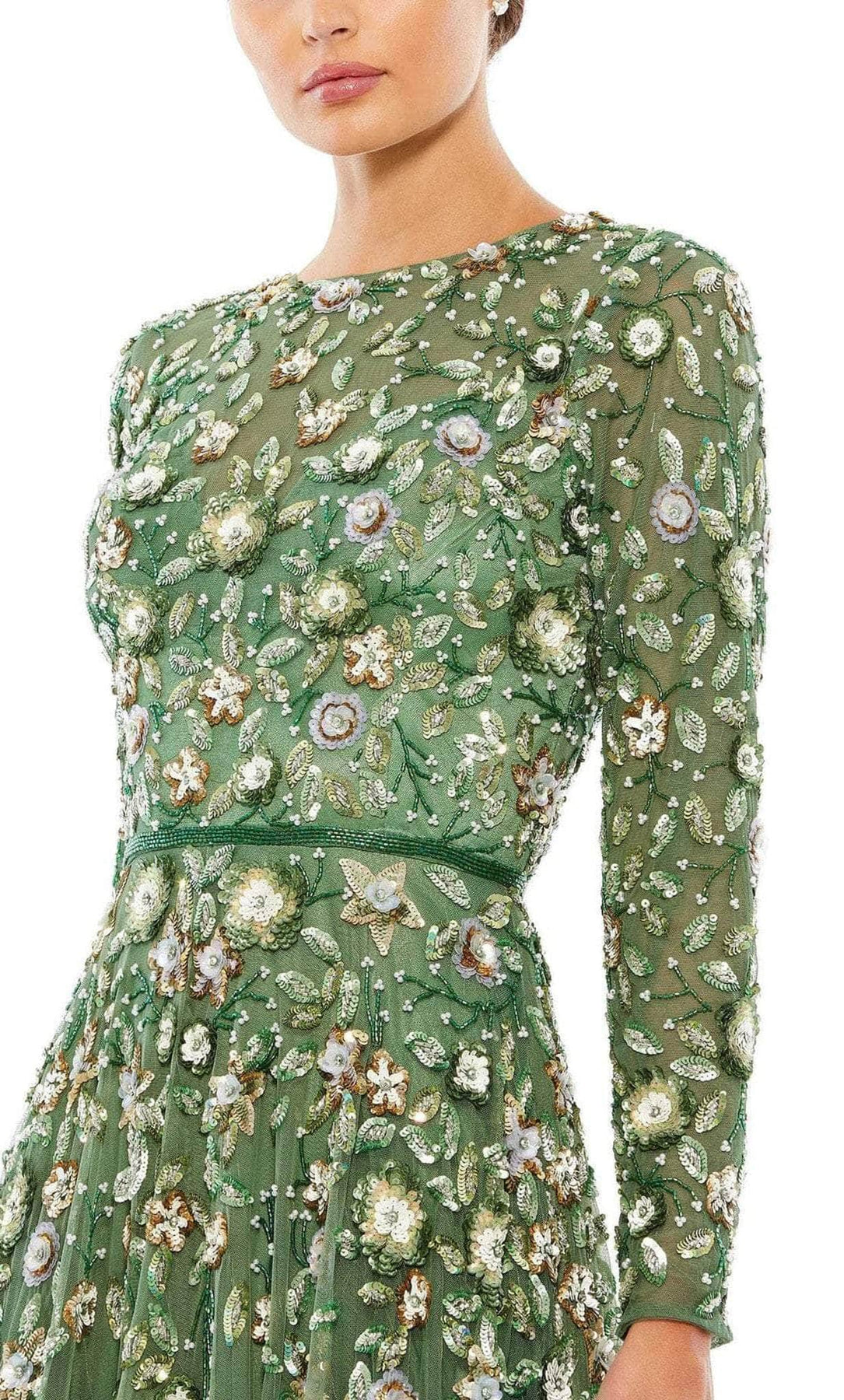 Mac Duggal 5533 - Floral Sequin A-Line Evening Dress Winter Formals and Balls