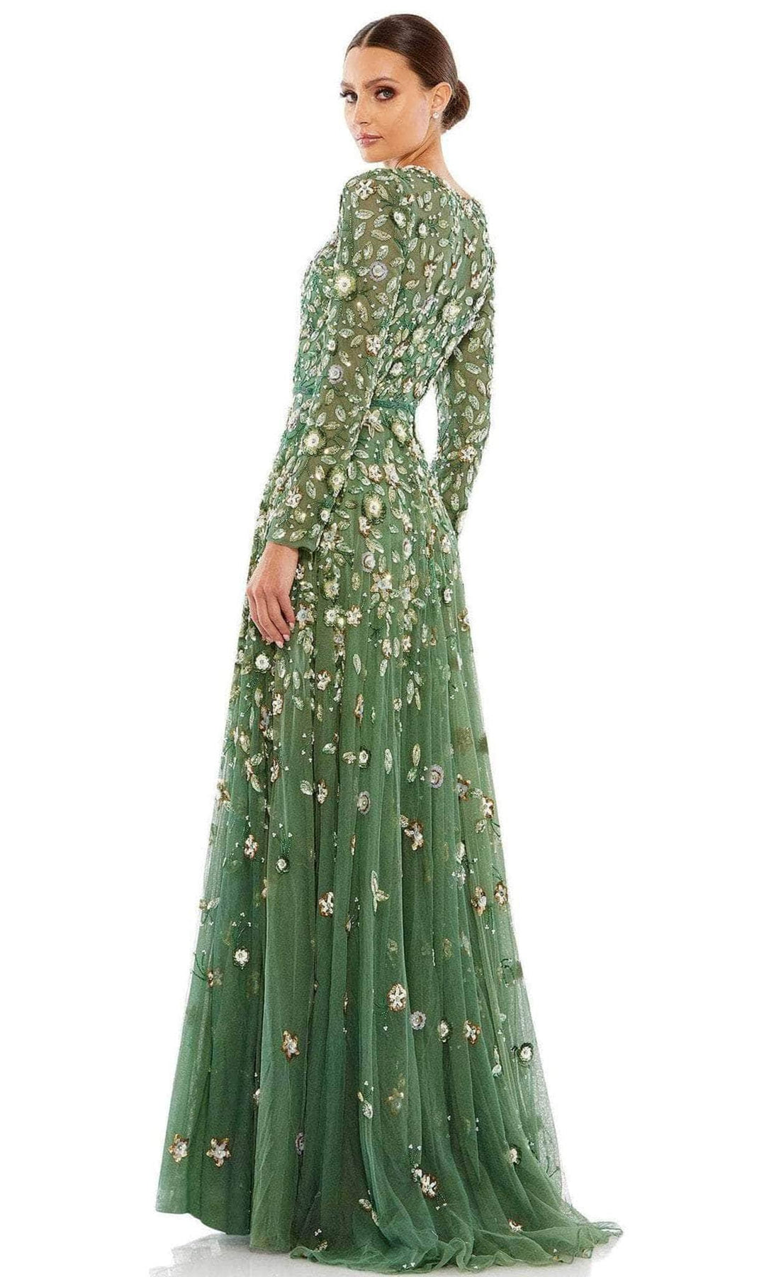 Mac Duggal 5533 - Floral Sequin A-Line Evening Dress Winter Formals and Balls