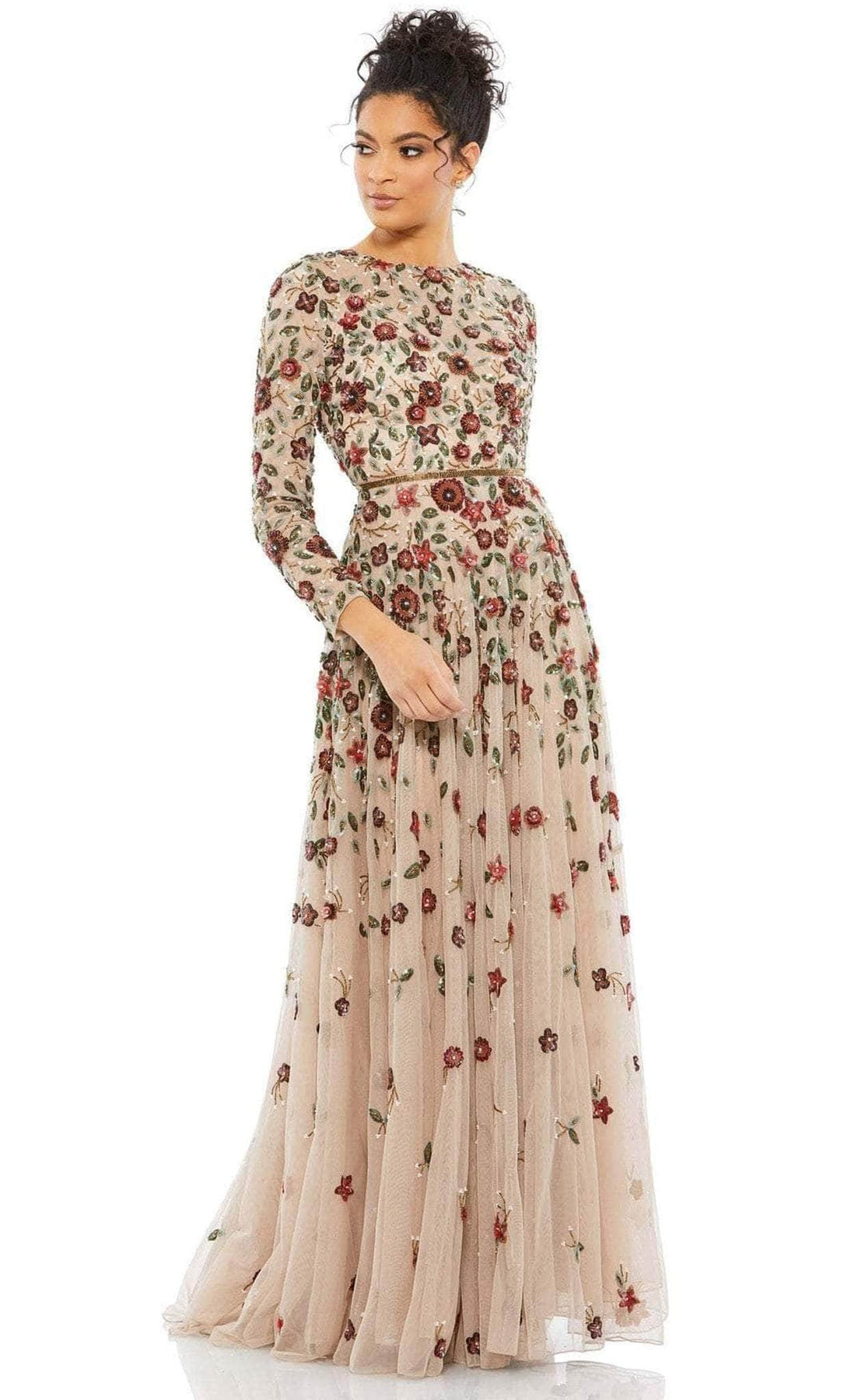 Mac Duggal 5533 - Floral Sequin A-Line Evening Dress Winter Formals and Balls