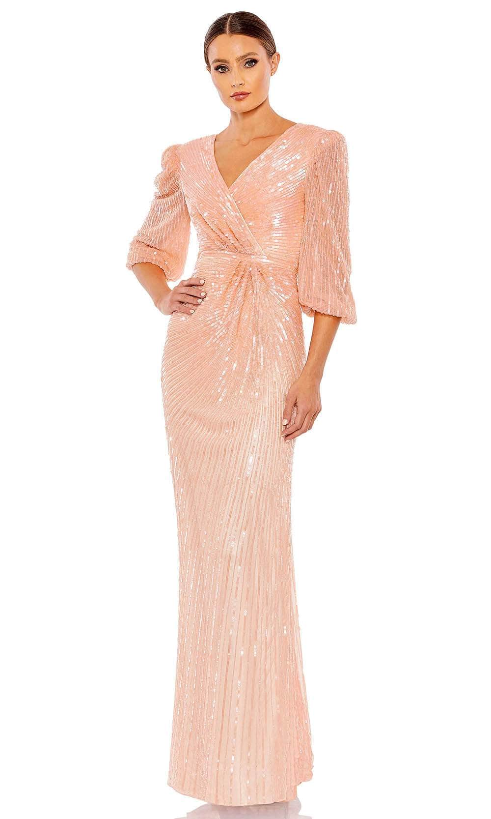 mac duggal puff sleeve sequin dress Mac Duggal Women's Multicolor Flutter Sleeve Sequin A-Line Midi Dress