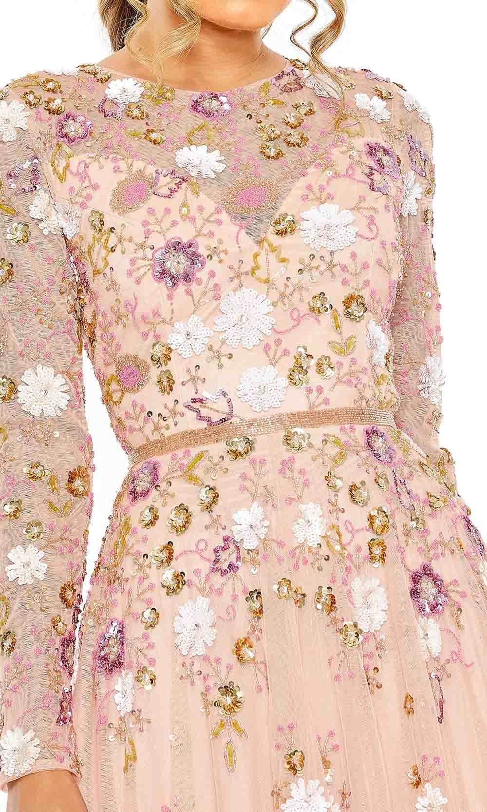 Mac Duggal 5716 - Floral Beaded A-Line Midi Dress Special Occasion Dress