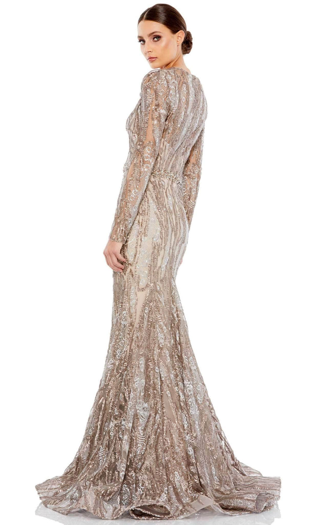 Mac Duggal 79358 - Plunging Neckline Embellished Evening Gown Evening Dresses