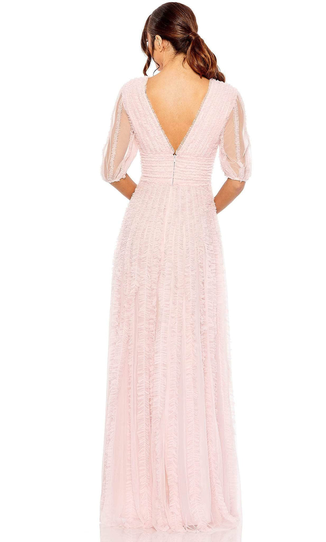 Mac Duggal 8050 - Puff Sleeve A-Line Formal Dress Special Occasion Dress