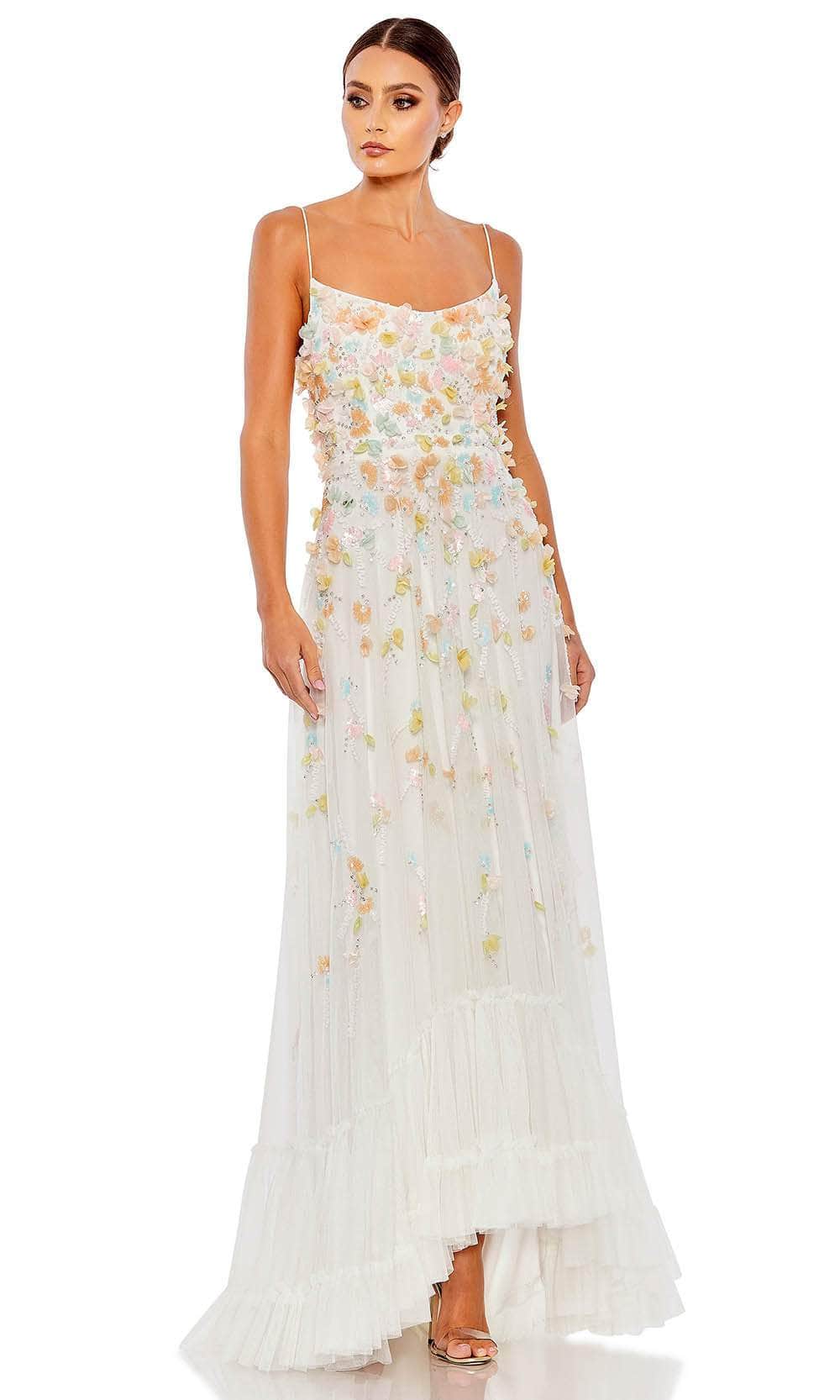 mac duggal white sequin dress Mac Duggal Floral Sequin Column Gown In White at Nordstrom, Size 16
