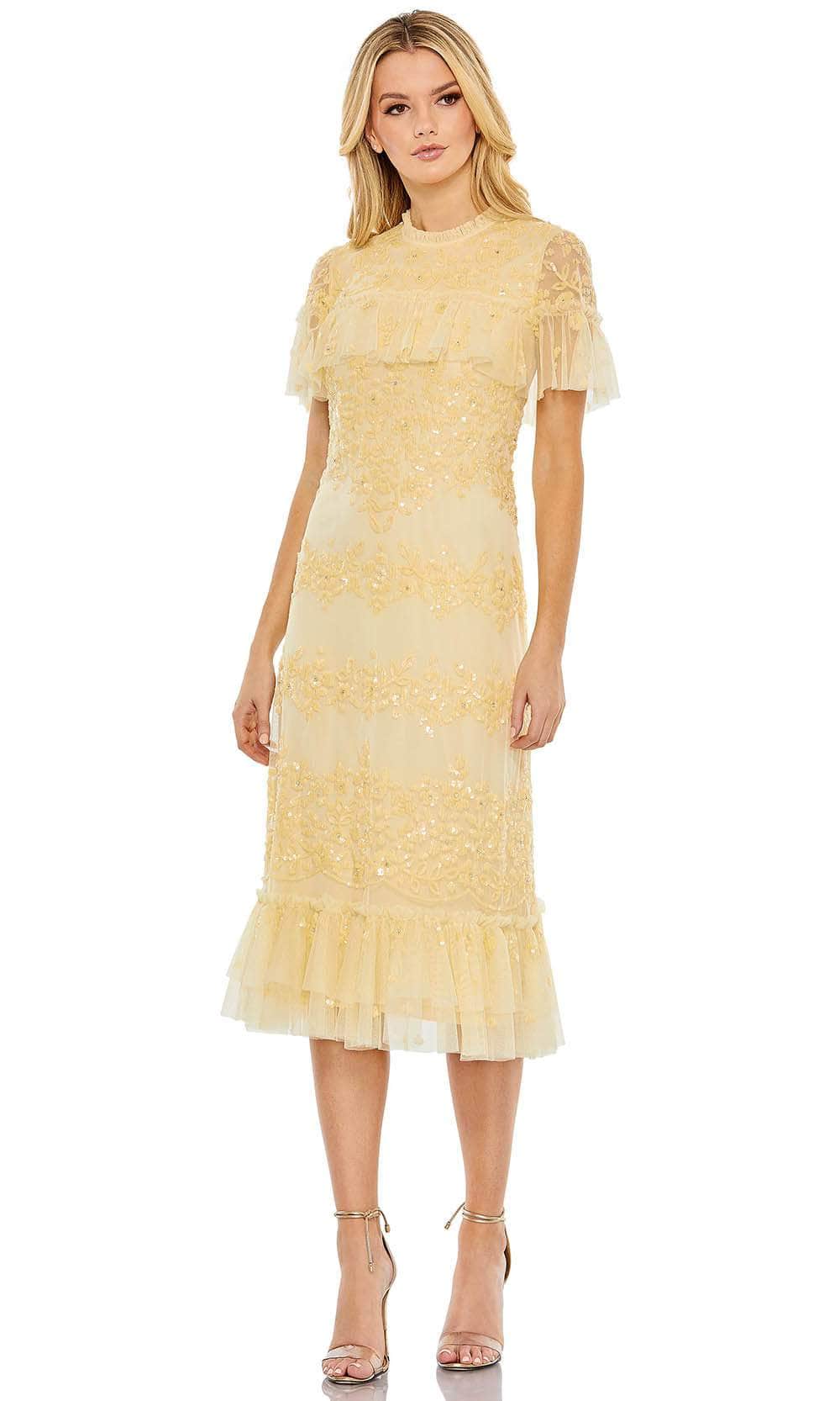 Mac Duggal 9193 - Ruffled Tea Length Prom Dress Special Occasion Dress