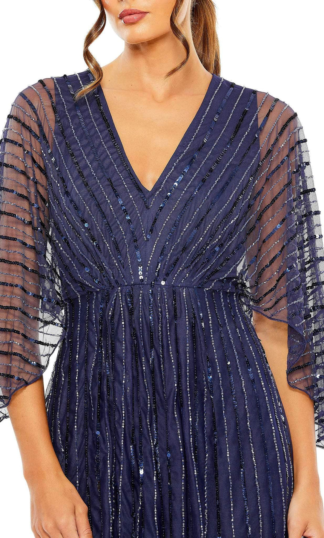 Mac Duggal 93841 - Kimono Sleeve Beaded Evening Gown Special Occasion Dress