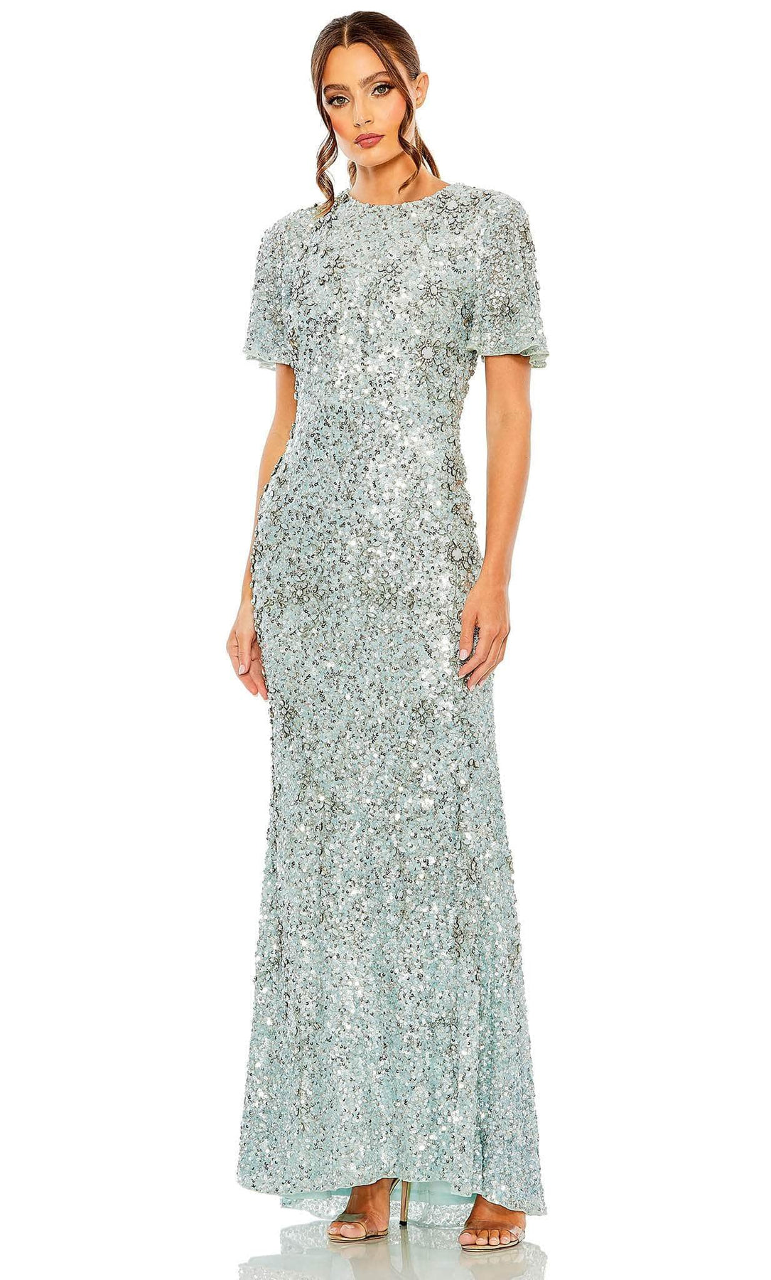 Mac Duggal 93932 - Full Length Embellished Formal Gown Mother of the Bride Dresses 4 / French Blue