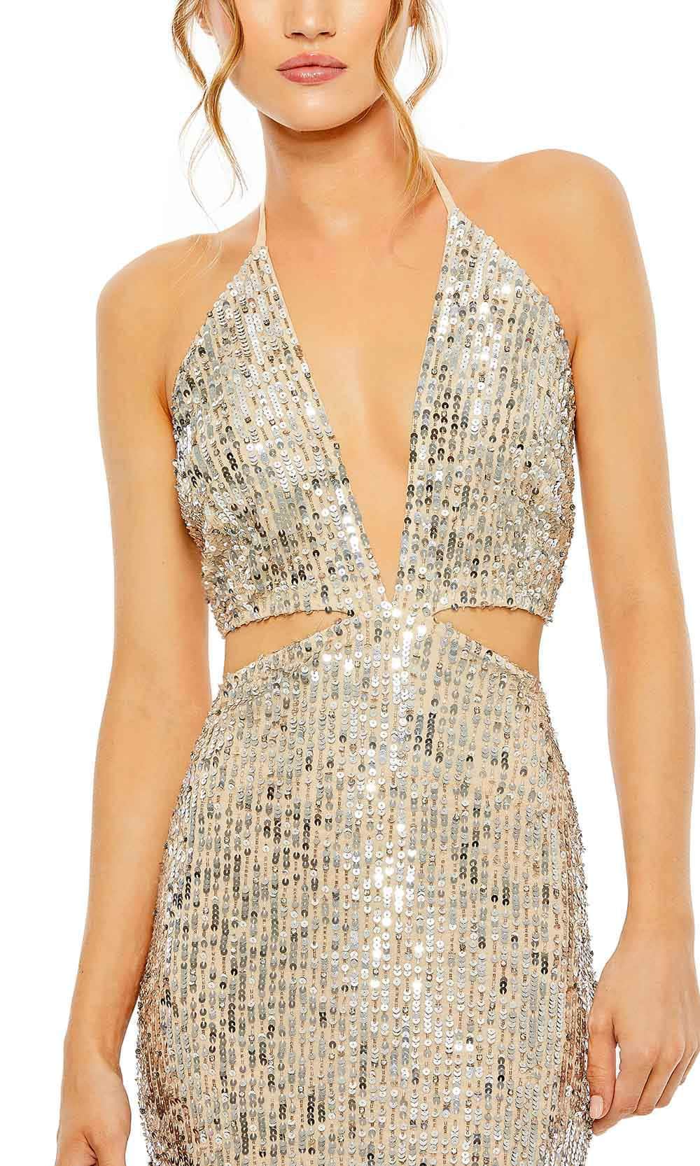 Mac Duggal 93977 - Plunging Halter Sequin Prom Dress Prom Dresses
