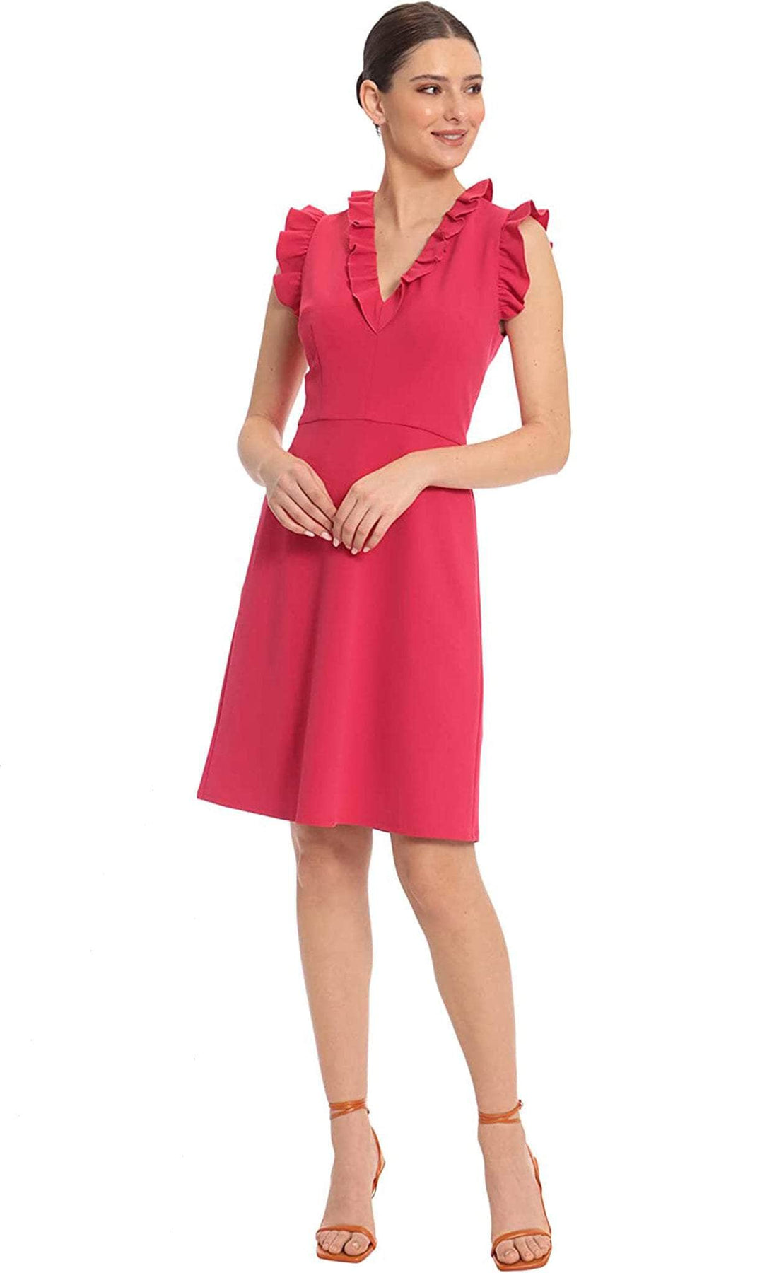 Maggy London G5197M - Ruffle Sleeve Sheath Short Dress Cocktail Dresses