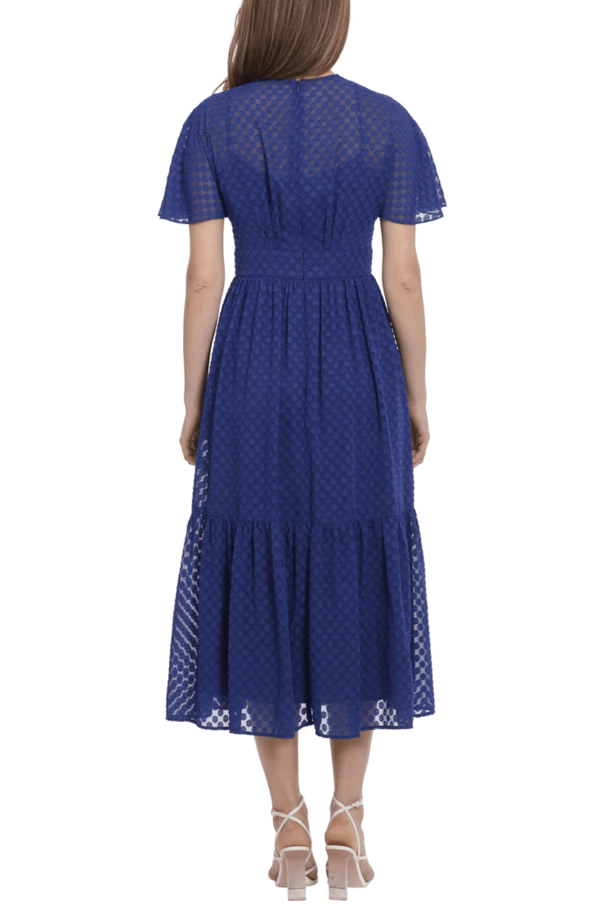 Maggy London G5651M - Polka Dot Flutter Sleeve Evening Dress Special Occasion Dresses