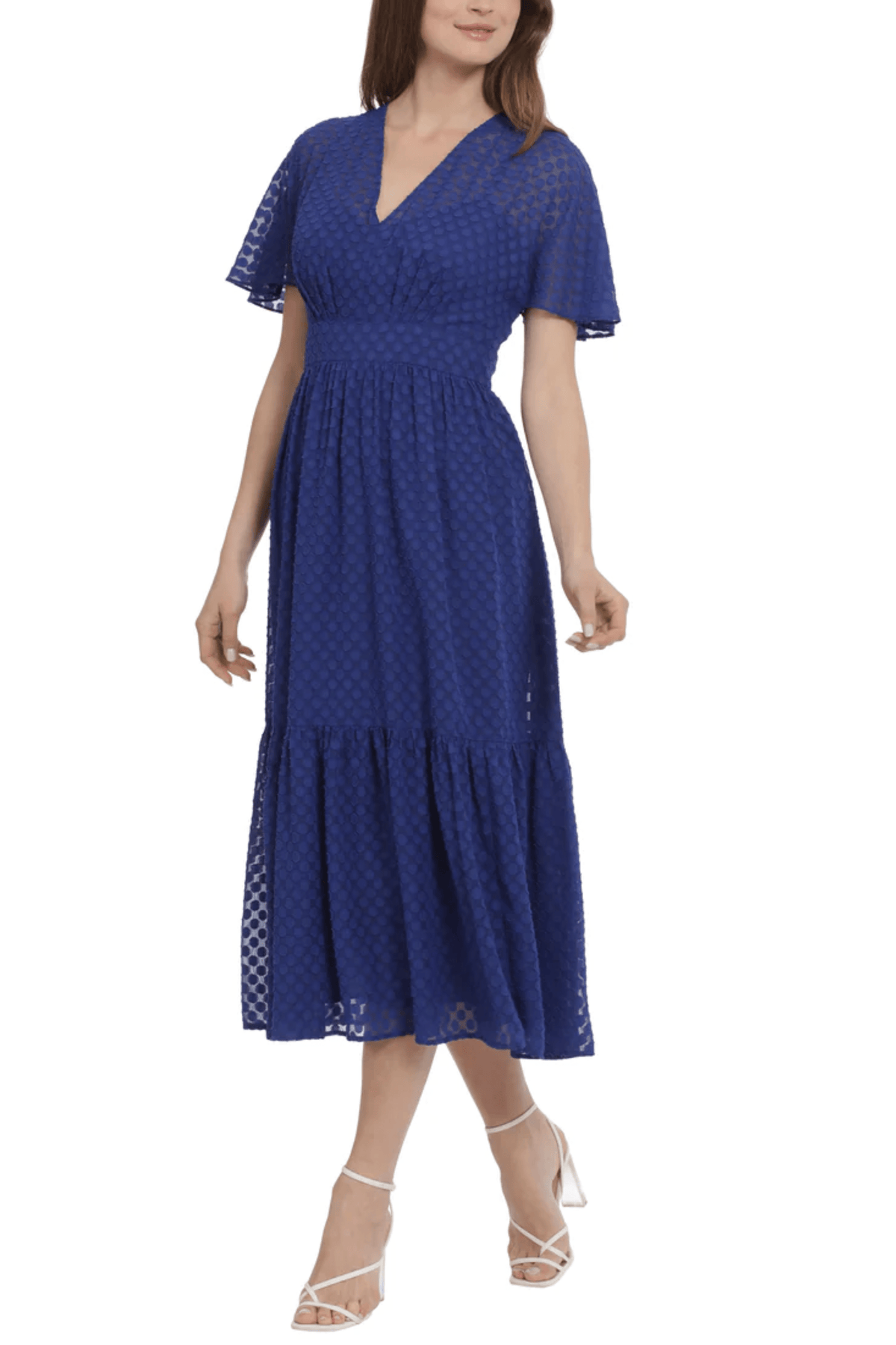 Maggy London G5651M - Polka Dot Flutter Sleeve Evening Dress Special Occasion Dresses