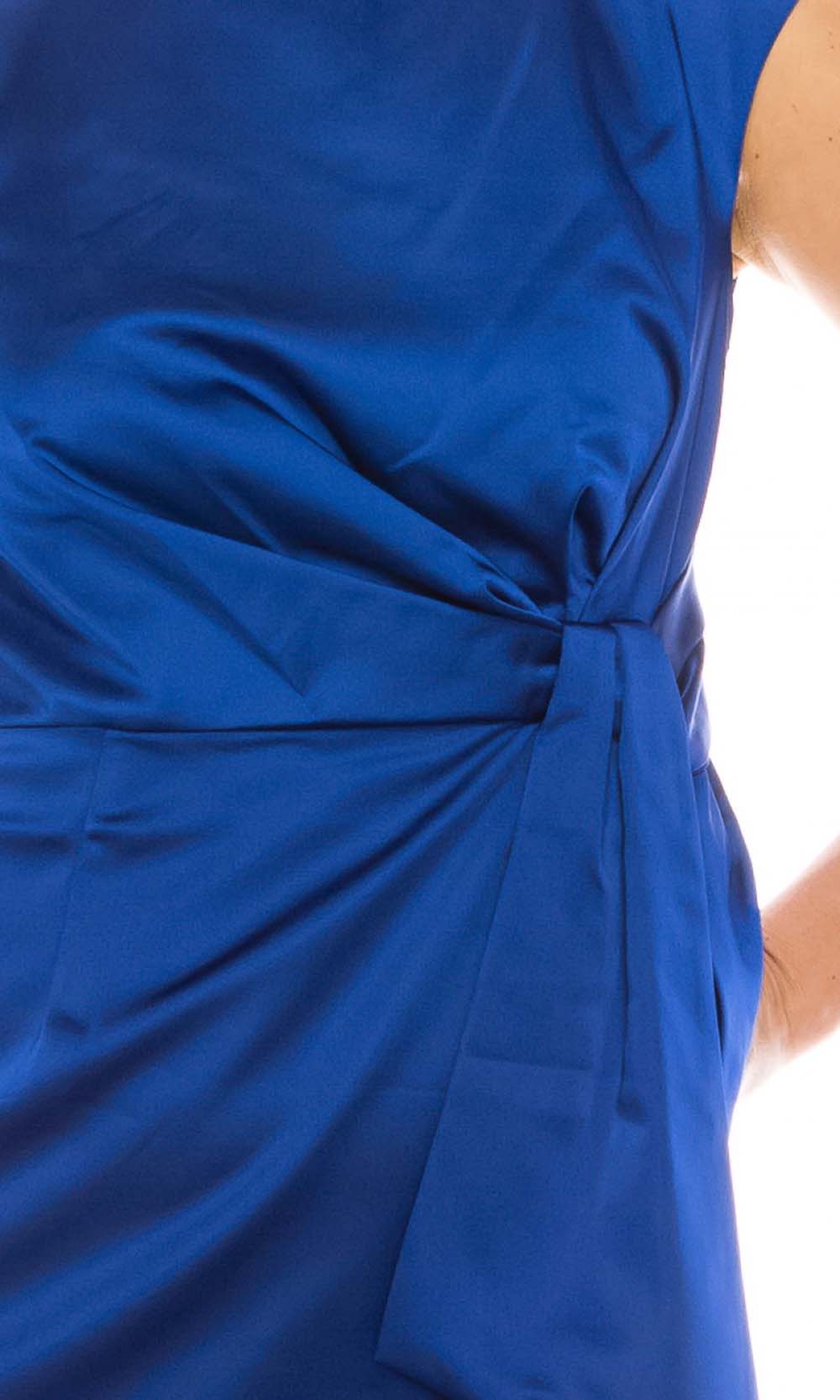 Maggy London - G3939M Cap Sleeve Cascade Bow Accented Sheath Dress In Blue