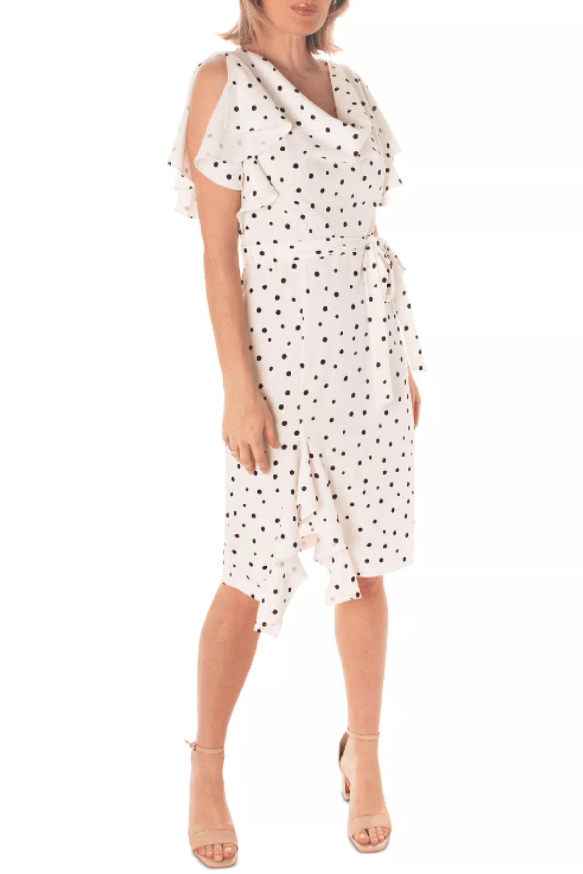 Maison Tara 95783M - Knee Length Flutter Sleeve Dress Special Occasion Dresses