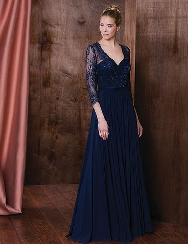 Marsoni by Colors Illusion V-Neck A-Line Evening Dress M194 - 1 pc Navy In Size 18 Available Marsoni by Colors Illusion V-Neck A-Line Evening Dress M194 - 1 pc Navy In Size 18 Available
