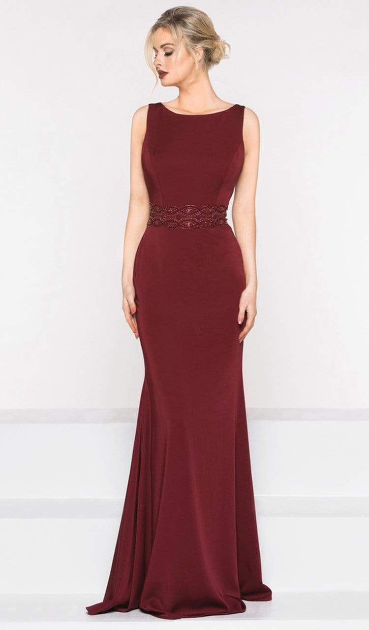 Marsoni by Colors - M232 Jeweled Cape Long Faille Gown Special Occasion Dress