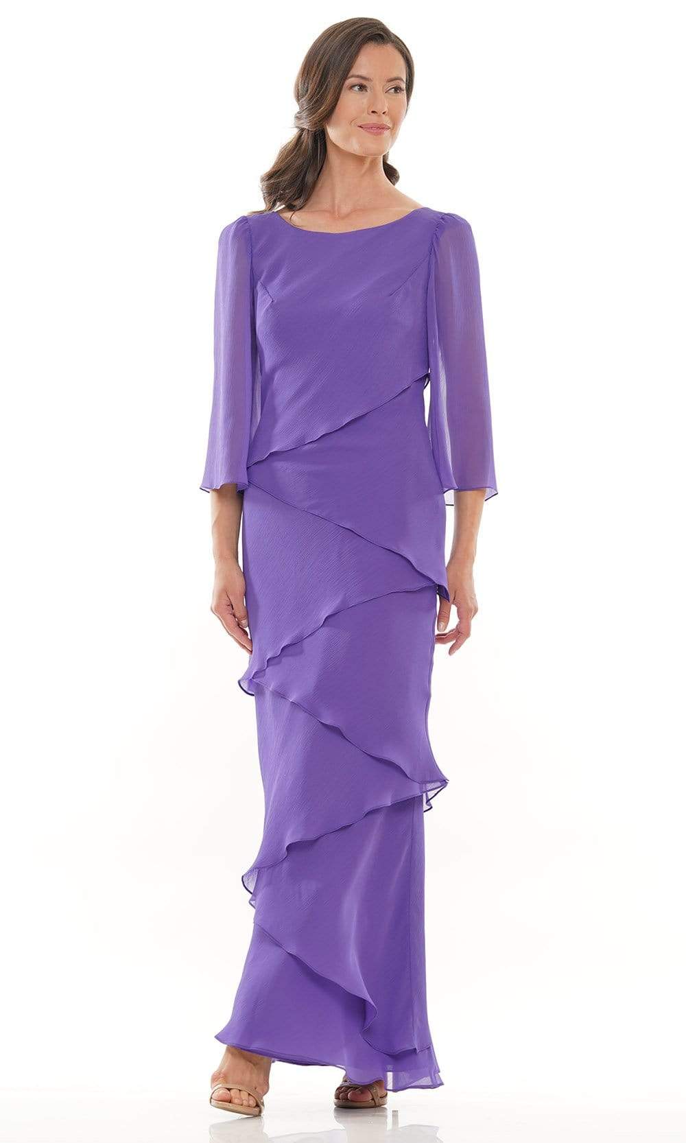 Marsoni by Colors - M302 Bateau Sheath Evening Dress Mother of the Bride Dresses 6 / Heather