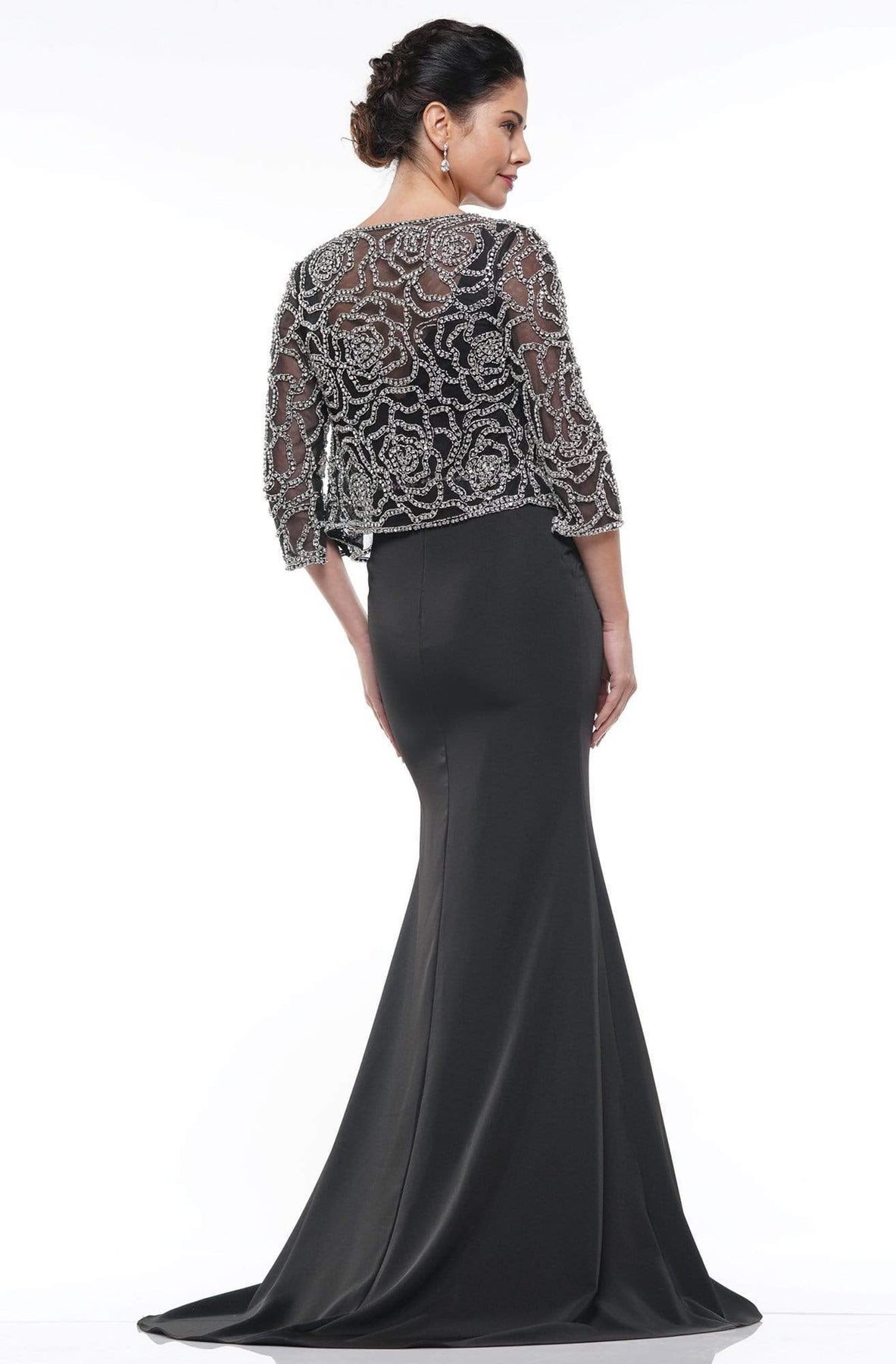 Marsoni By Colors - MV1001 Jeweled Bolero Faille Trumpet Gown Mother of the Bride Dresses
