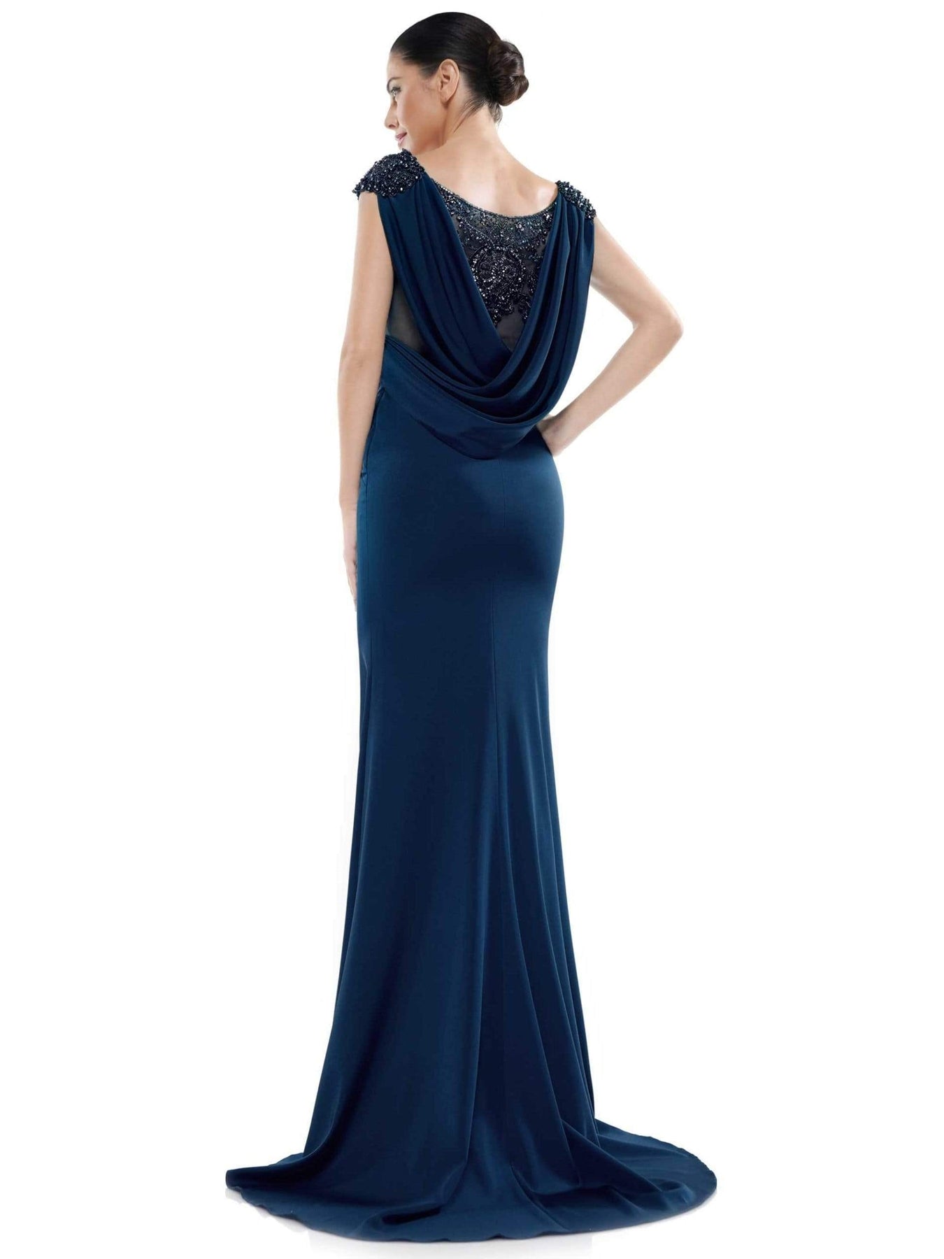 Marsoni by Colors - MV1023 Beaded Bateau Trumpet Dress Mother of the Bride Dresses
