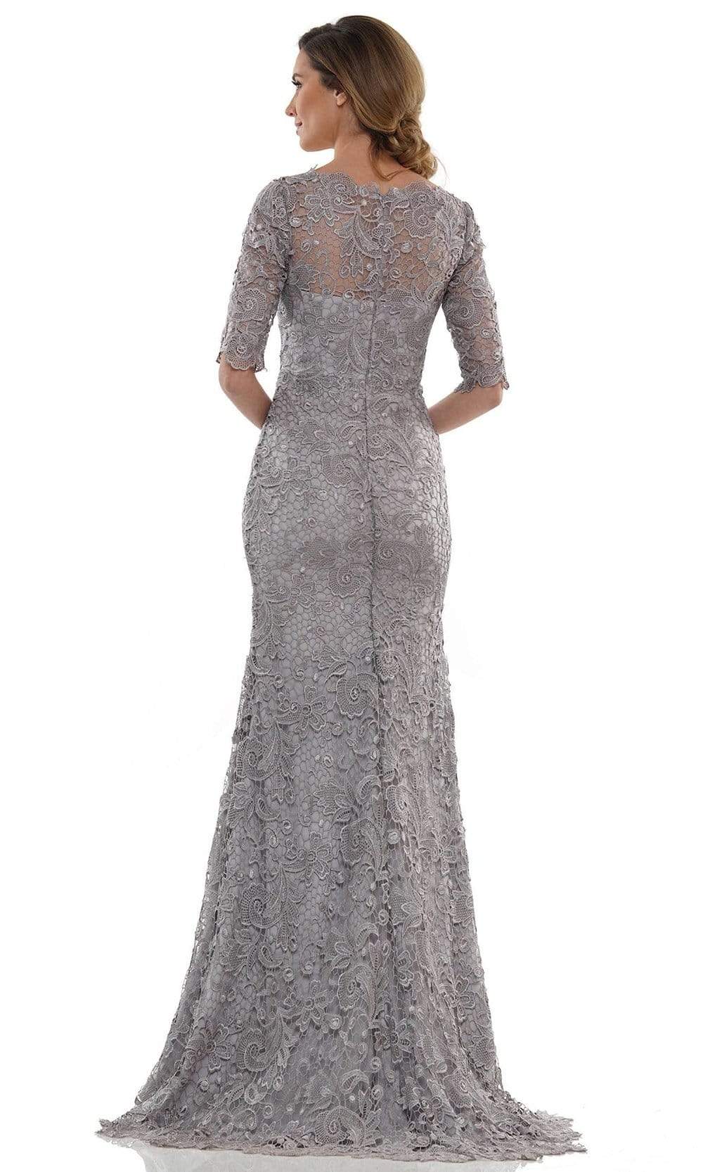 Marsoni by Colors - MV1117 Embroidered Lace Trumpet Dress Mother of the Bride Dresses