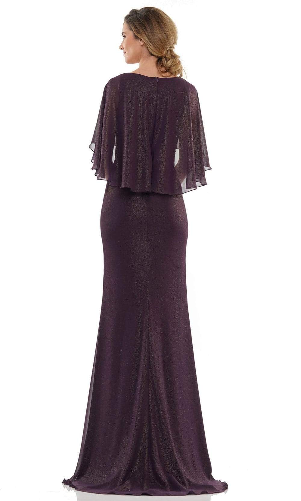 Marsoni by Colors - MV1130 Glittered Fabric Poncho Sheath Gown Mother of the Bride Dresses