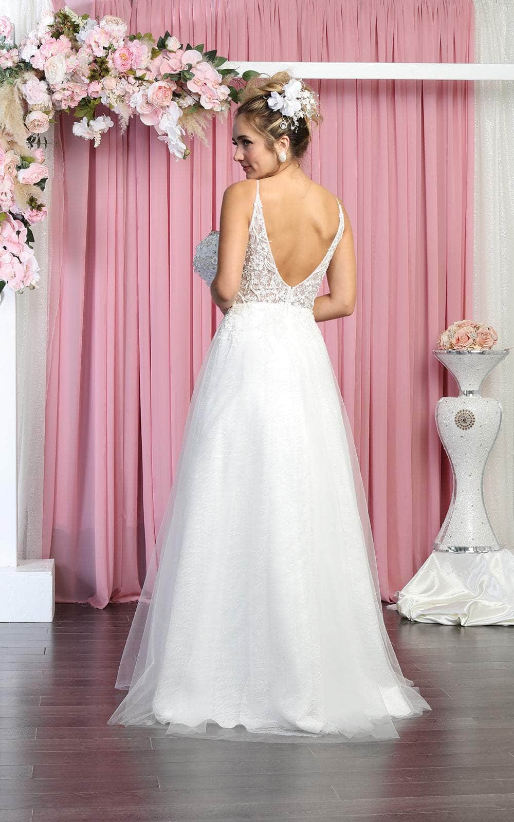 May Queen Bridal RQ7886 - Thin Strap Embroidered Tulle Gown Special Occasion Dress