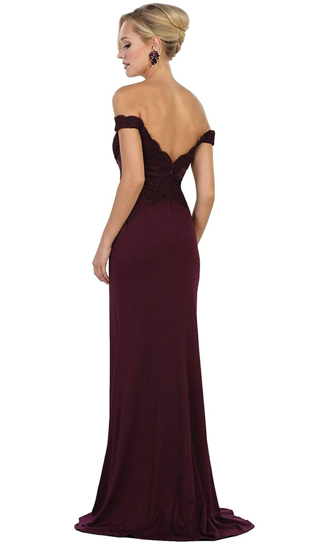 May Queen - Lace Off-Shoulder Sheath Dress Evening Dresses