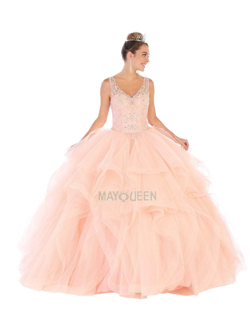 May Queen LK108 - Frilled Tulle Ballgown Special Occasion Dress
